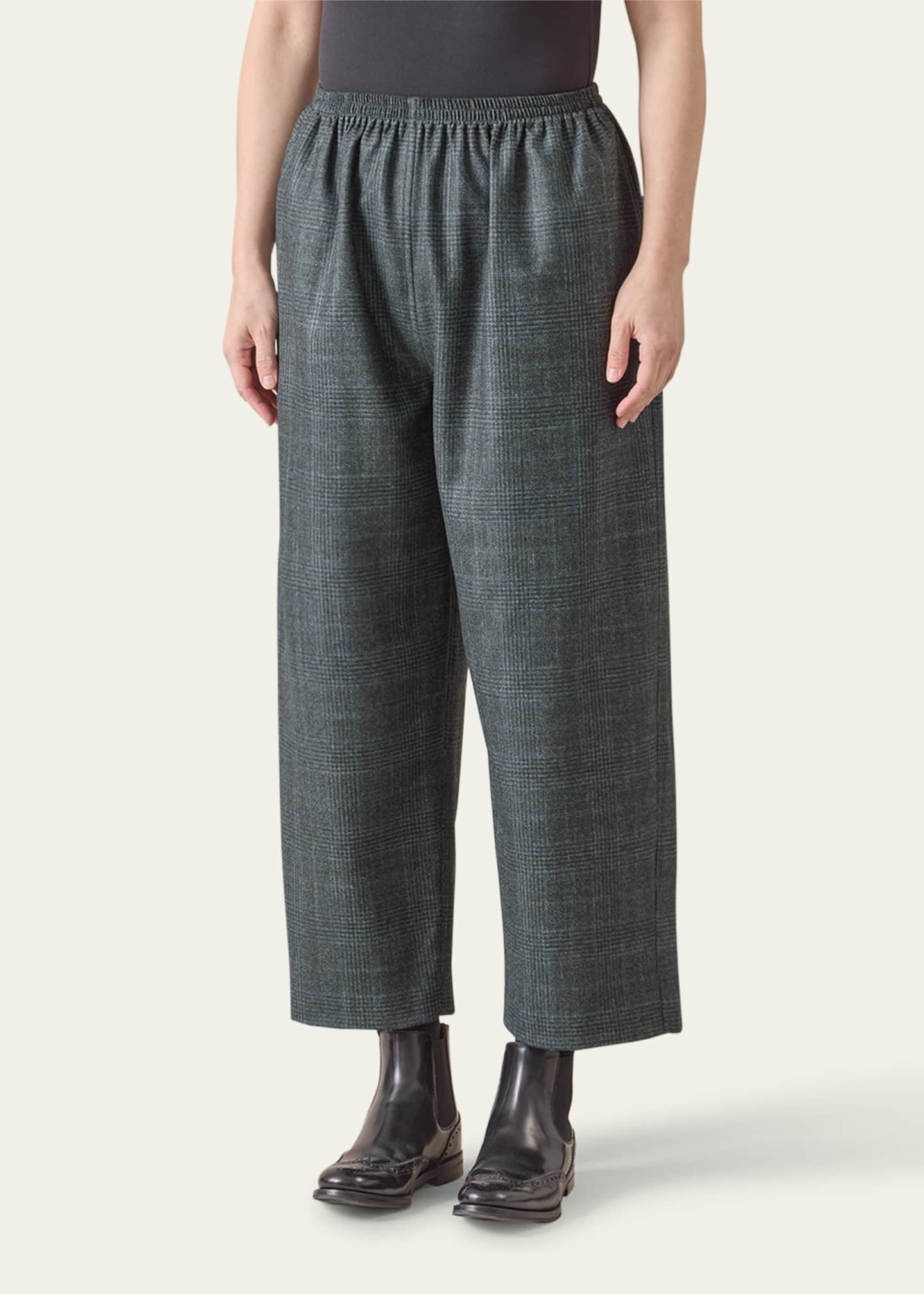 Eskandar Japanese Wool Plaid Trousers Image 2 of 4