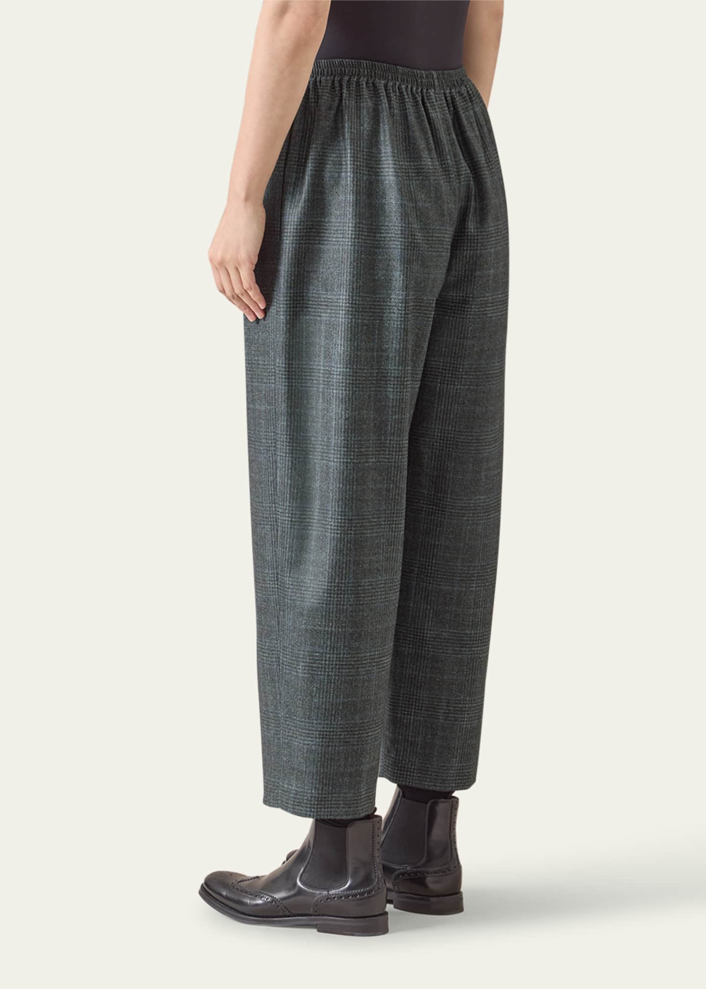 Eskandar Japanese Wool Plaid Trousers Image 3 of 4
