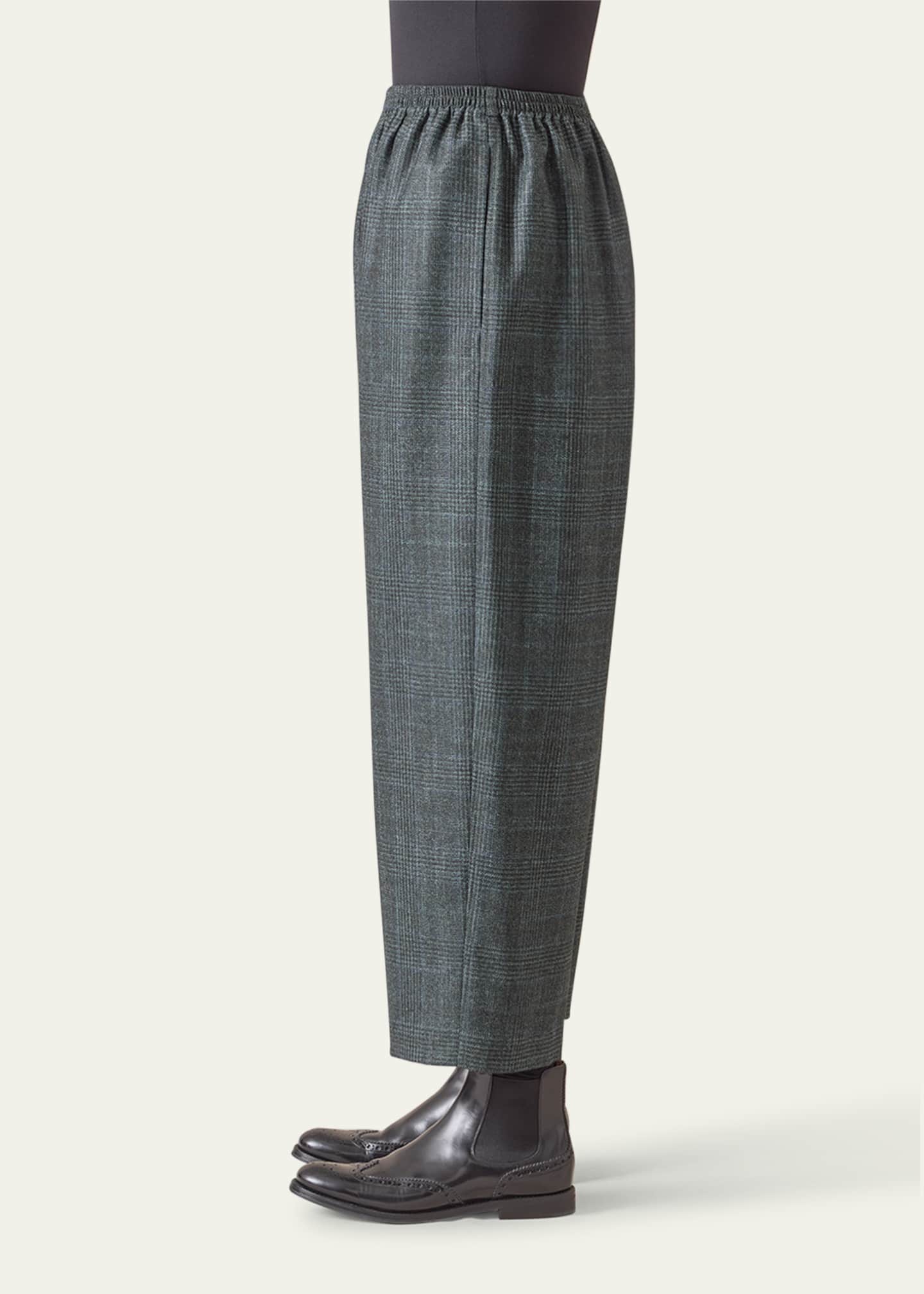 Eskandar Japanese Wool Plaid Trousers Image 4 of 4
