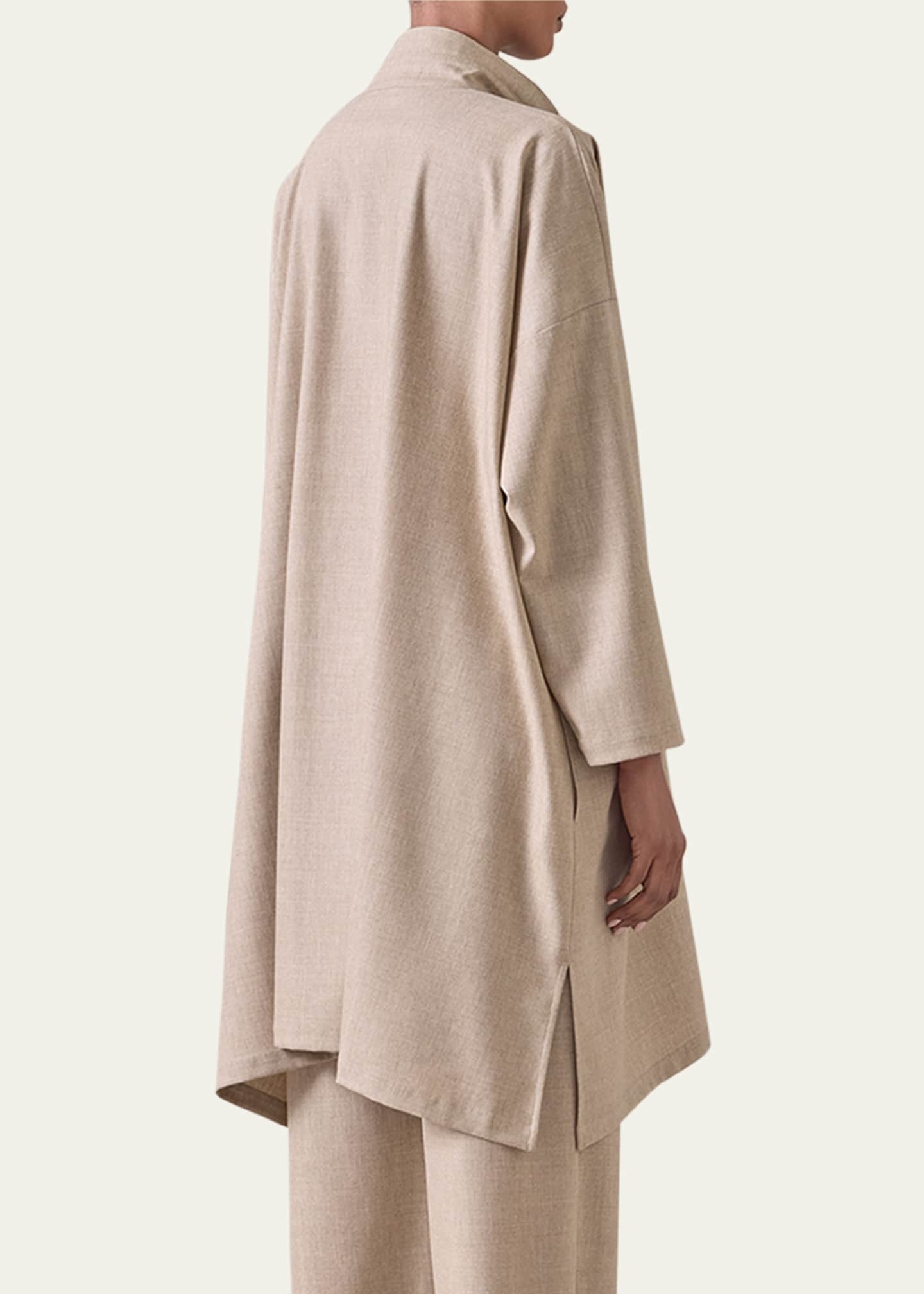 Eskandar Wide A-Line Shirt With Double Stand Collar (Very Long Length) Image 3 of 5