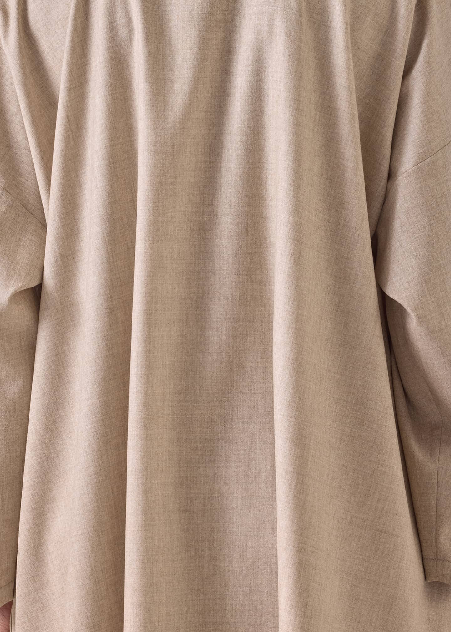 Eskandar Wide A-Line Shirt With Double Stand Collar (Very Long Length) Image 5 of 5