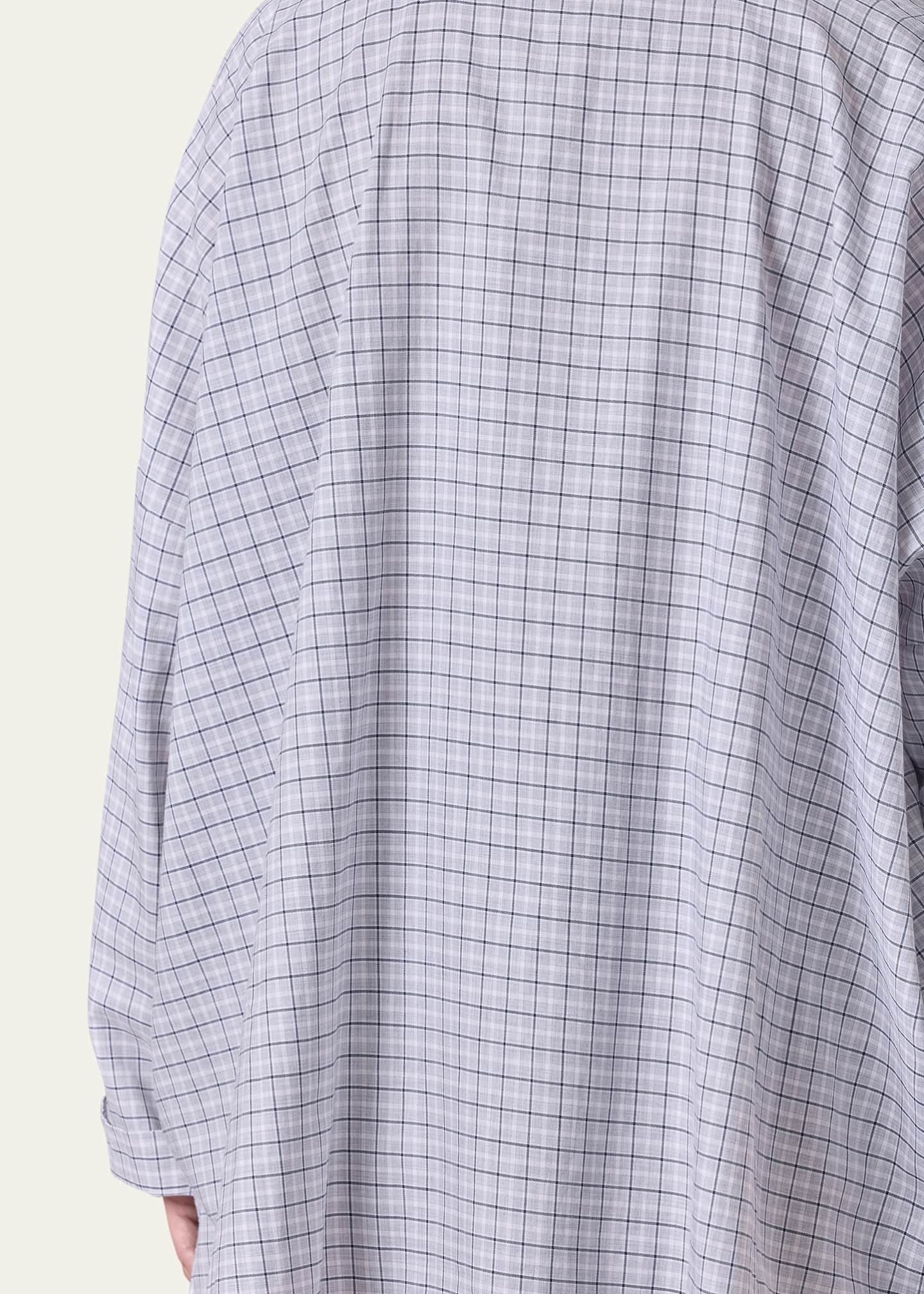 Eskandar Wide Longer-Back Double Stand Collar Shirt (Mid Plus Length) Image 5 of 5