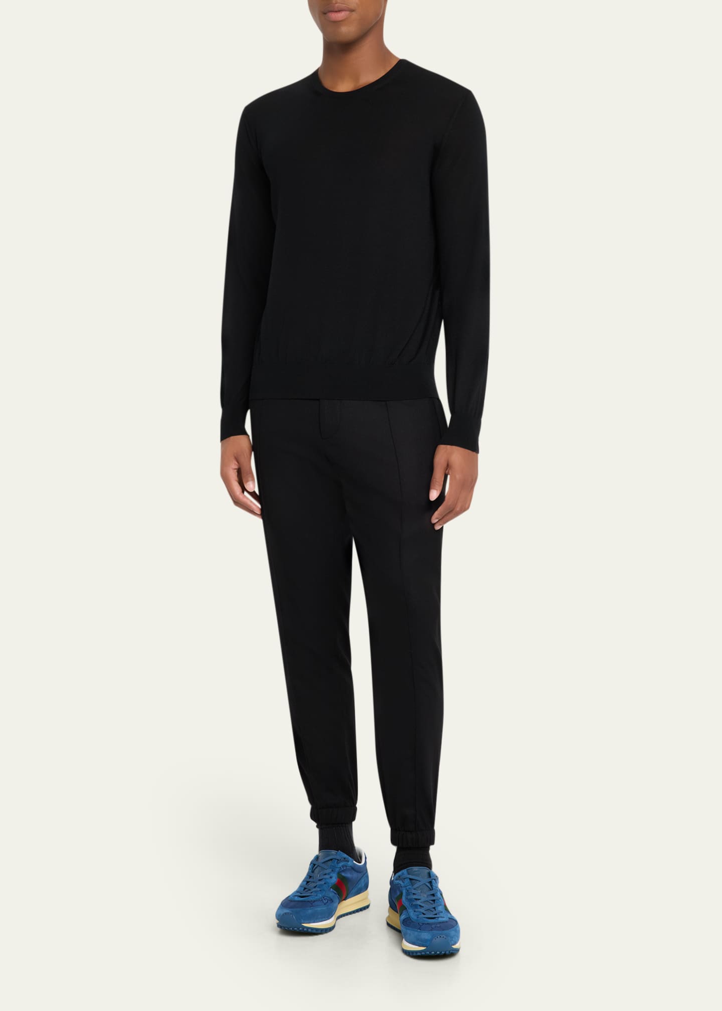 Men's Nora Suede and Nylon Guccissima Retro Sneakers