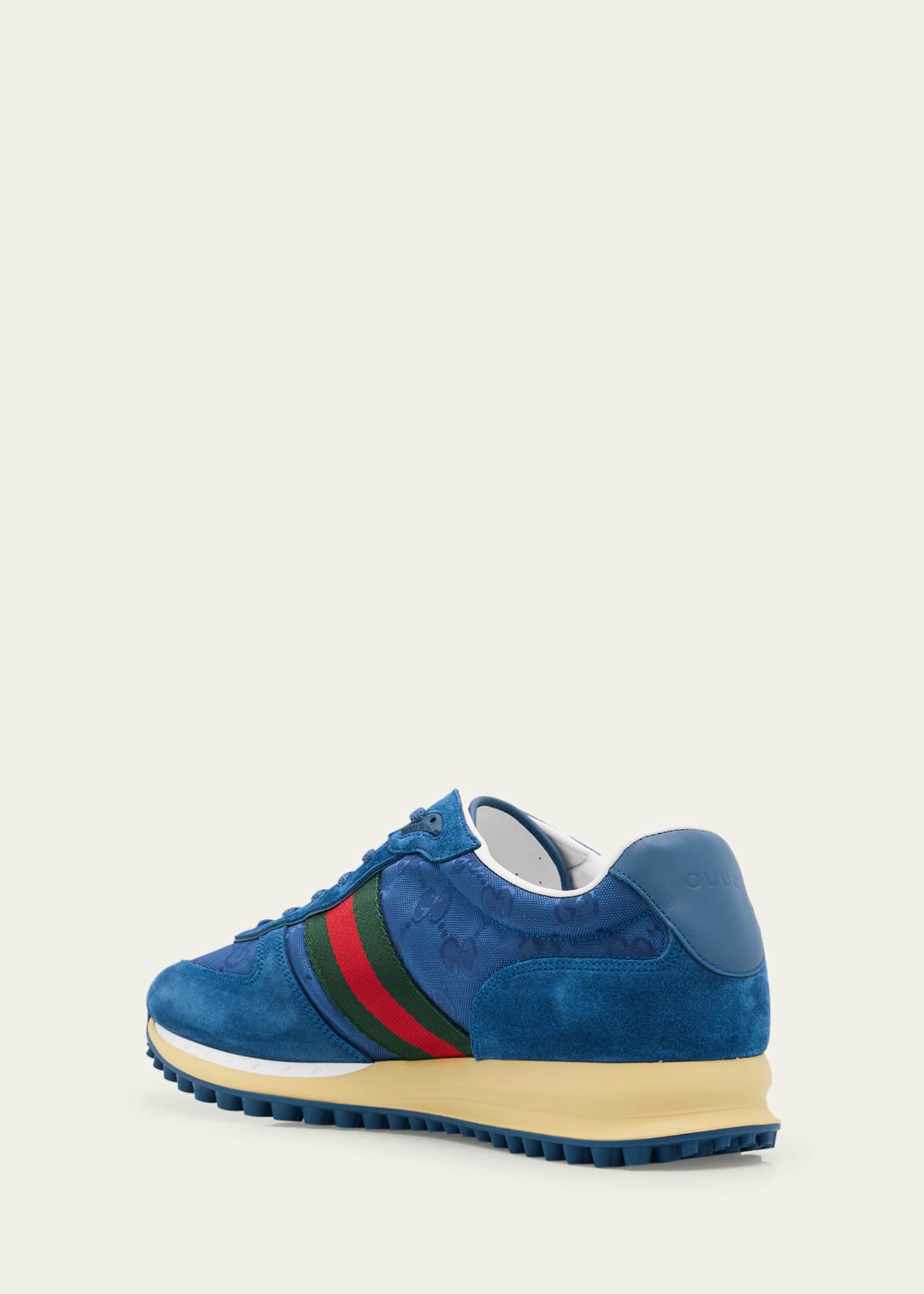 Men's Nora Suede and Nylon Guccissima Retro Sneakers