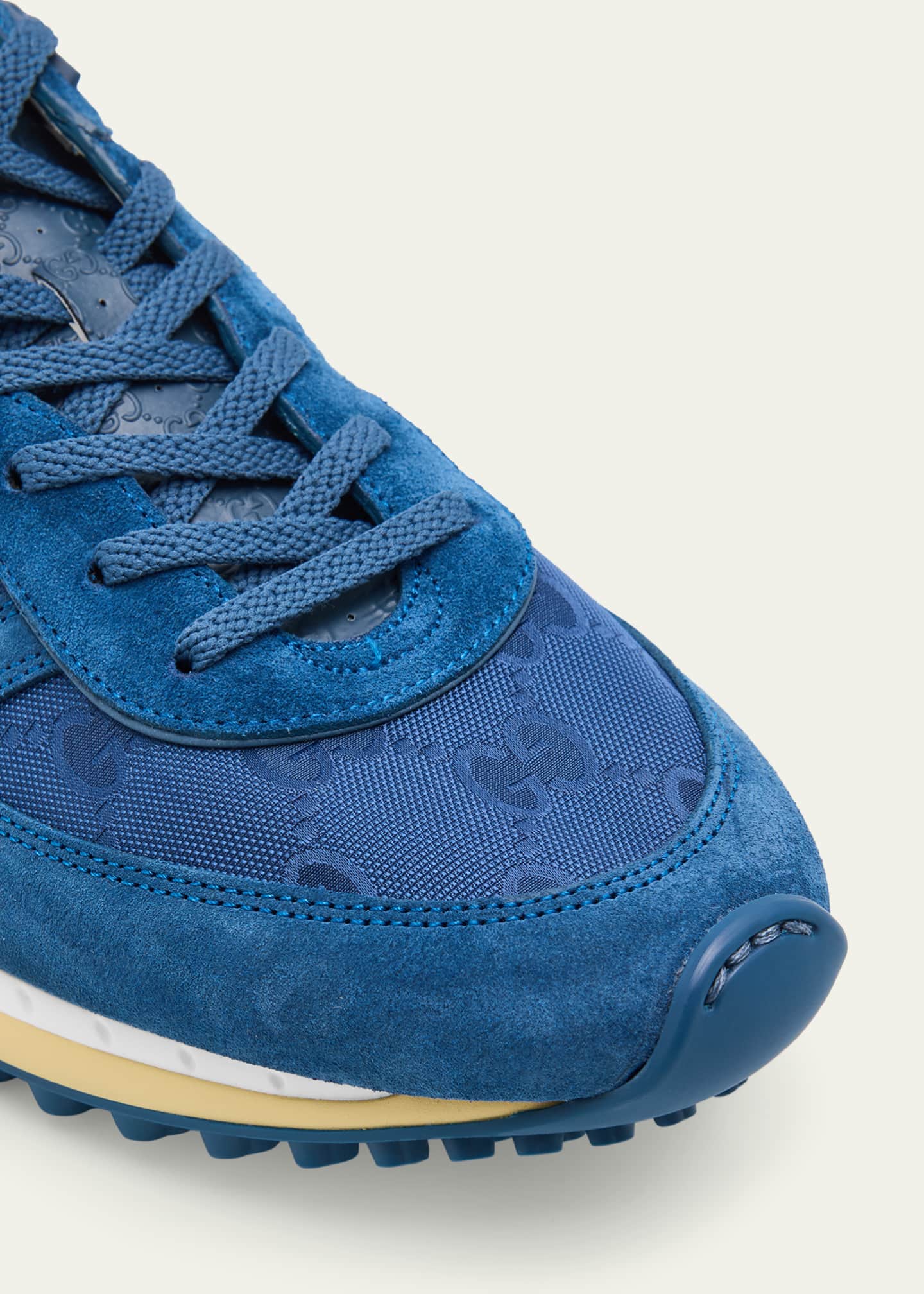 Men's Nora Suede and Nylon Guccissima Retro Sneakers