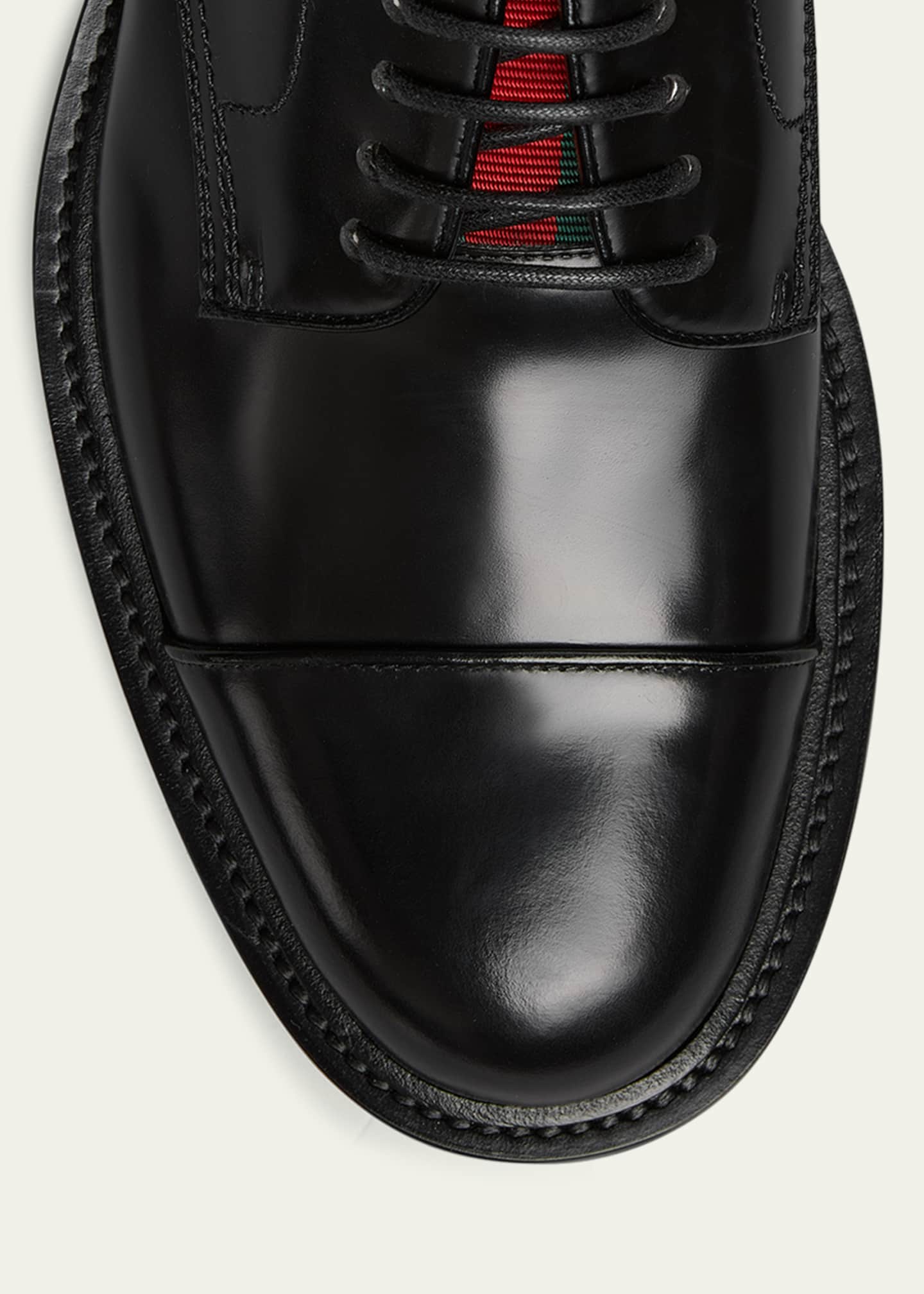 black gucci dress shoes Gucci Cap Toe Leather Oxfords