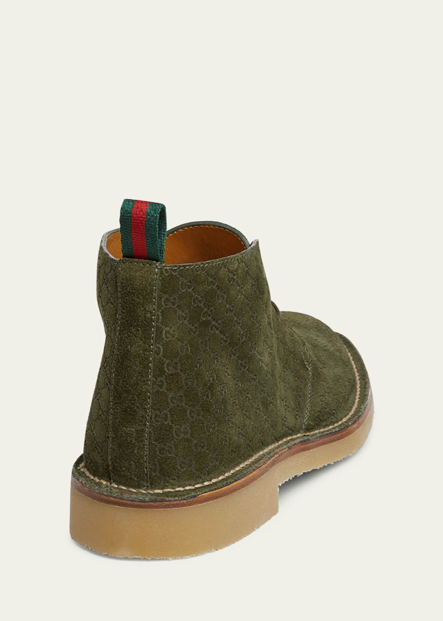 Gucci Men's Moreau GG Suede Lace-Up Ankle Boots Image 2 of 3