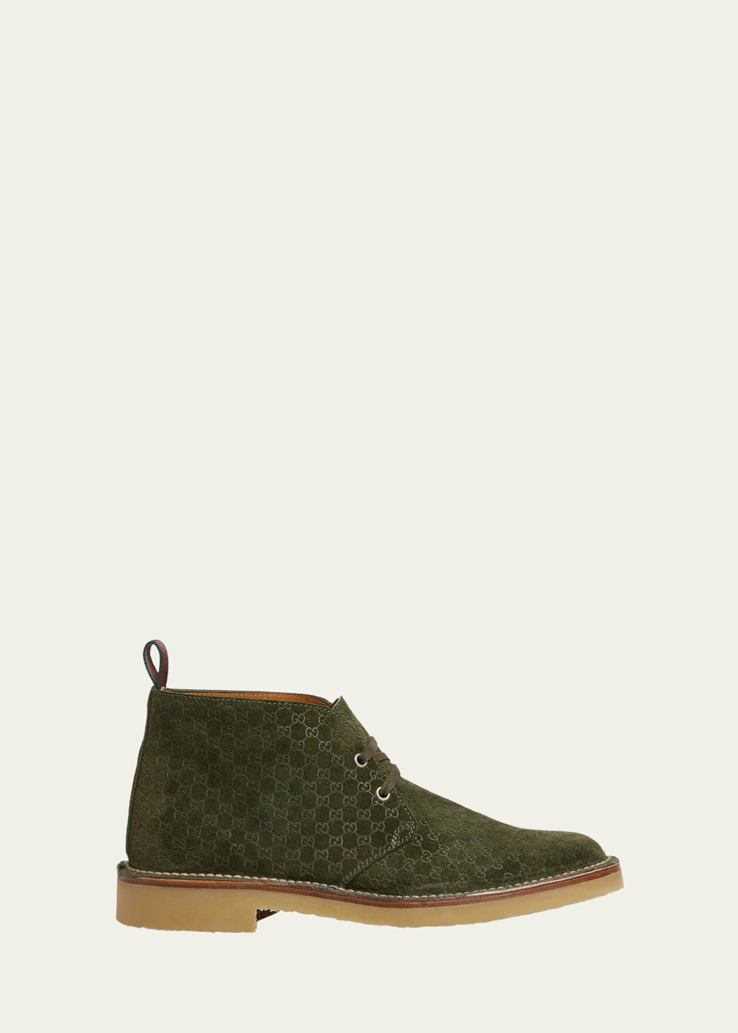 Gucci Men's Moreau GG Suede Lace-Up Ankle Boots Image 1 of 3