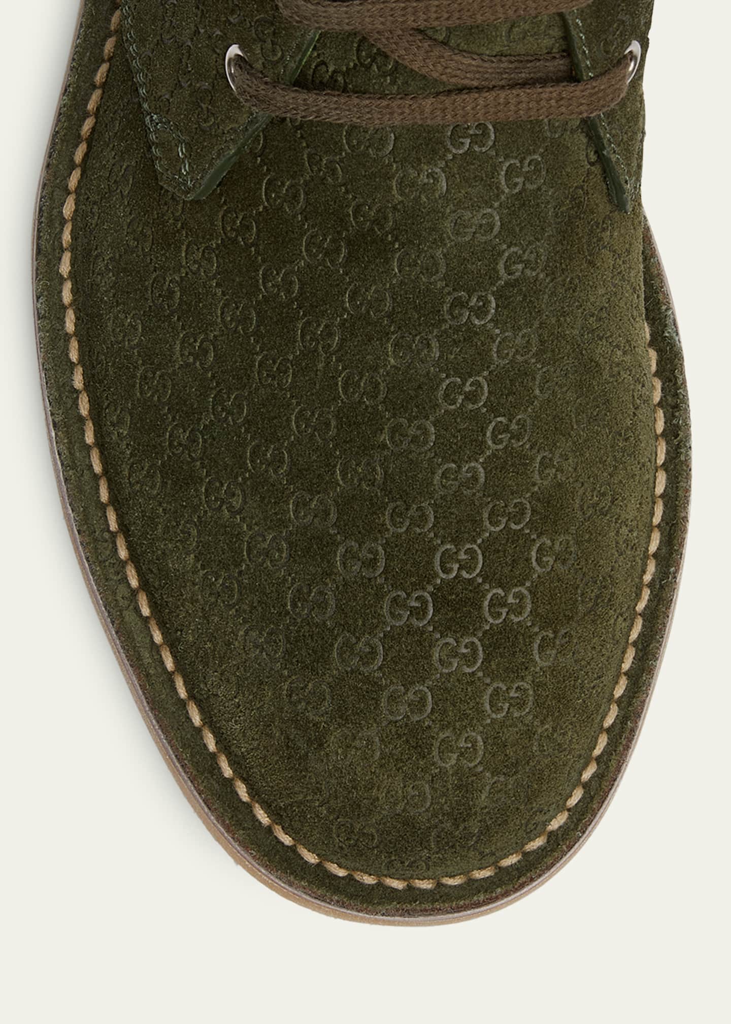 Gucci Men's Moreau GG Suede Lace-Up Ankle Boots Image 3 of 3