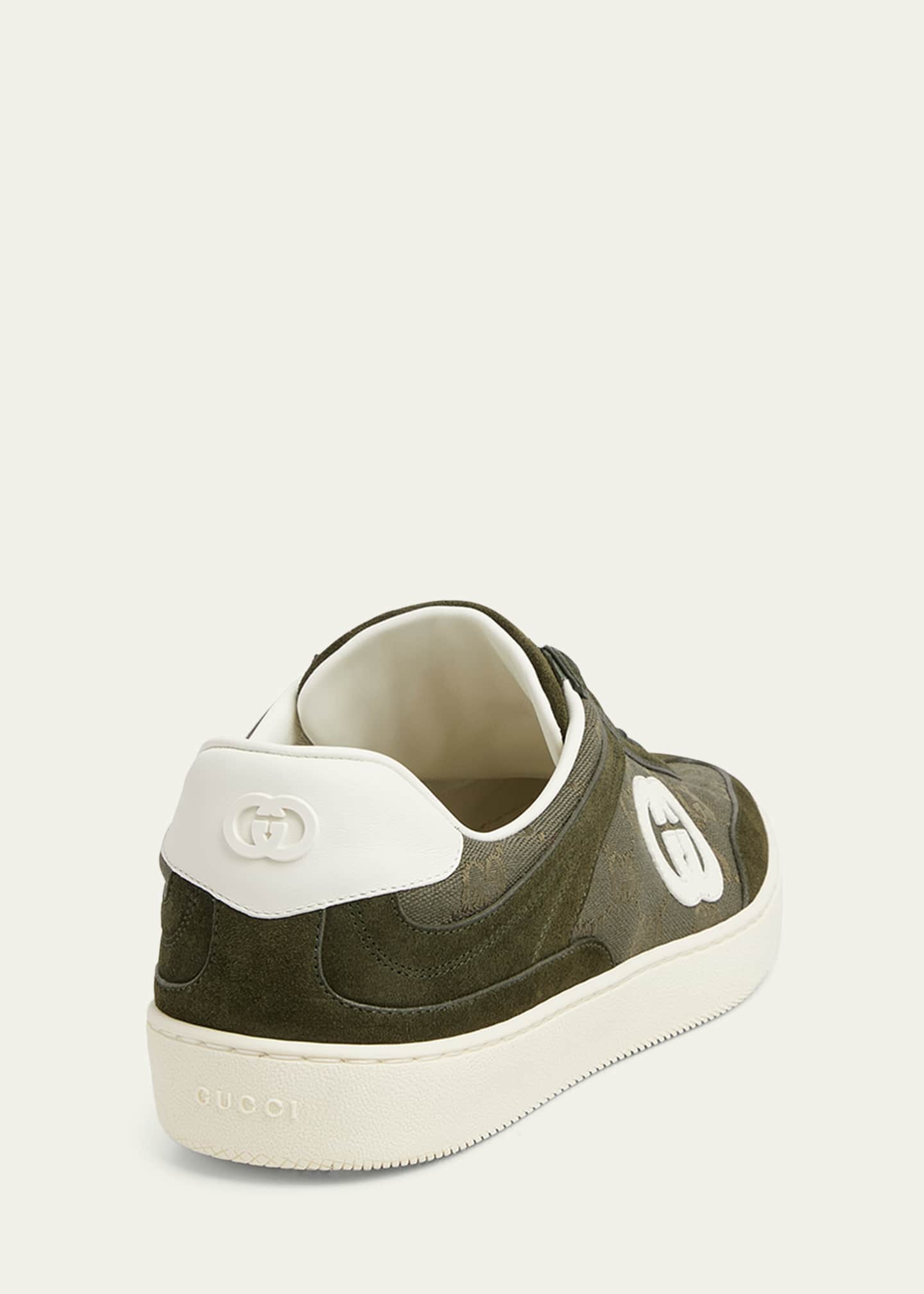 Gucci Men's G75 Suede and Guccissima Nylon T-Toe Sneakers