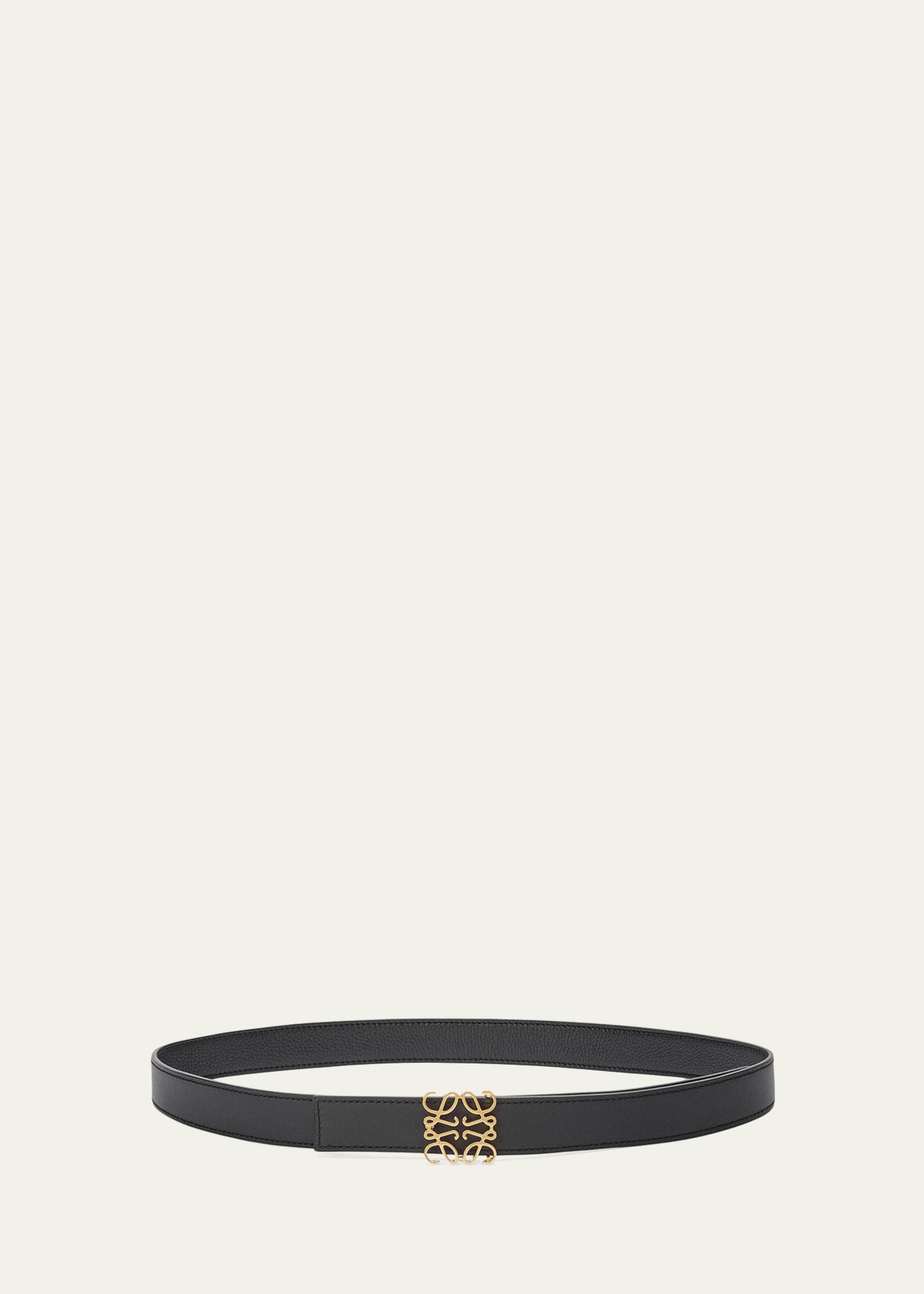 Loewe Anagram Reversible Grained Leather Belt - Bergdorf Goodman