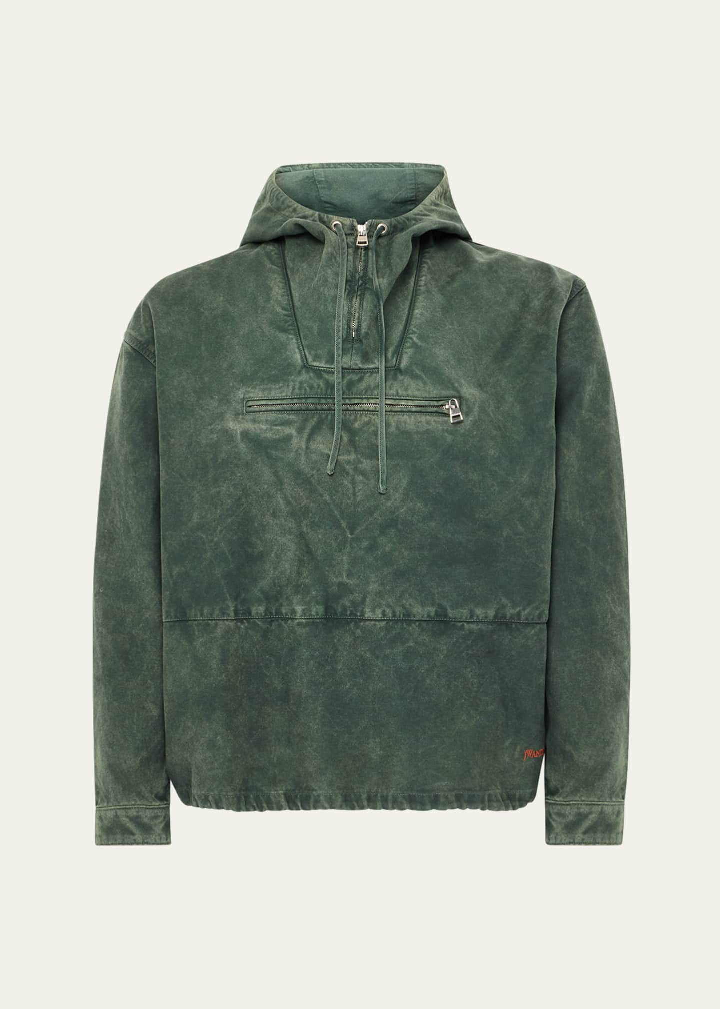 JW Anderson Men's Cotton Garment-Dyed Hooded Jacket