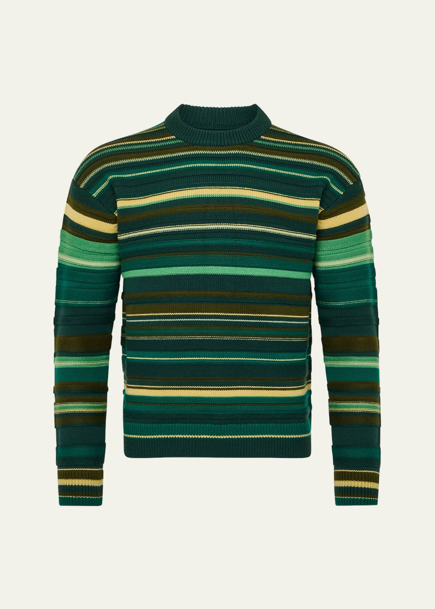 JW Anderson Men's Wool Multi-Stripe Crewneck Sweater