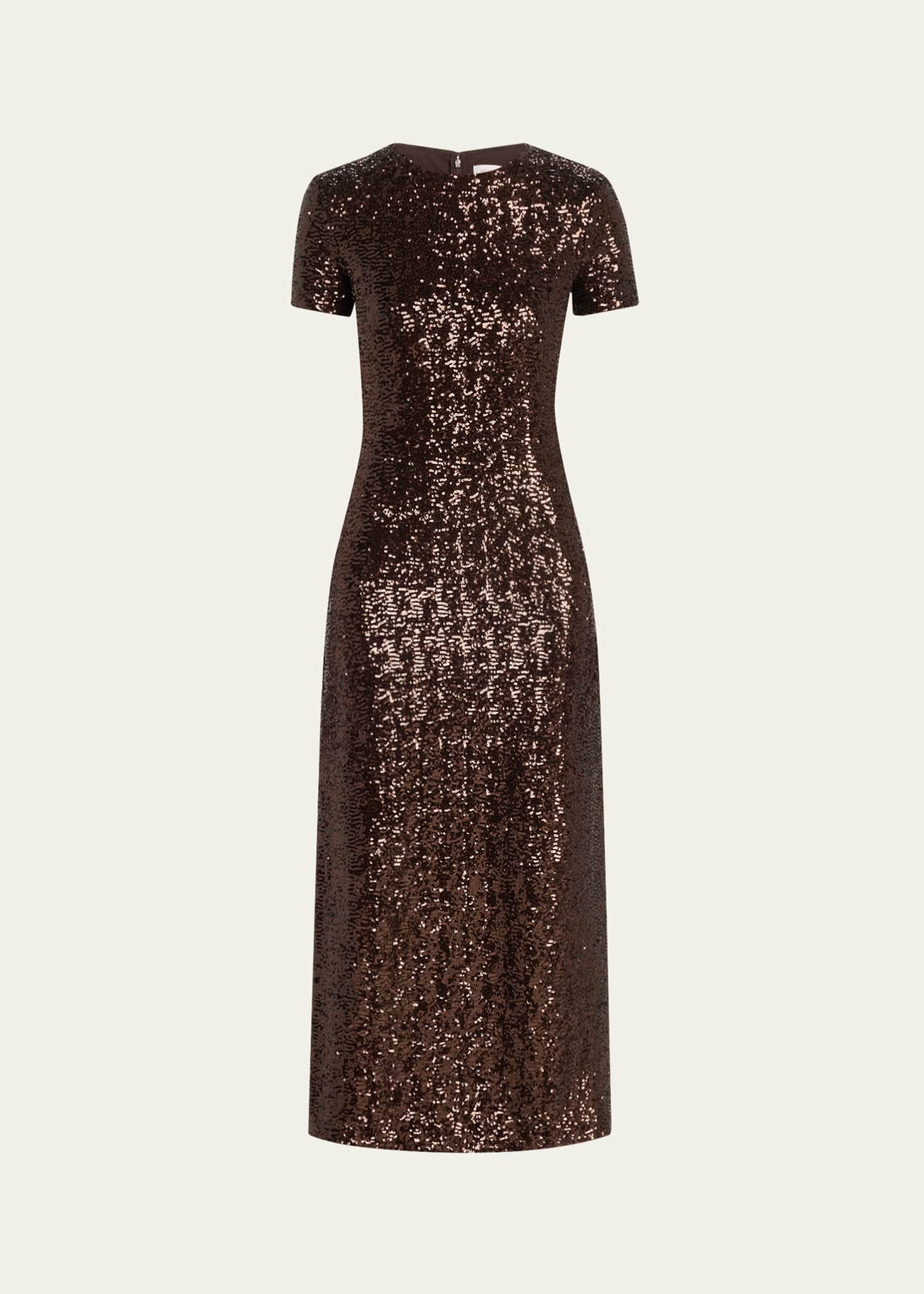 Michael Kors Collection Sequined Midi T-Shirt Dress Image 1 of 5