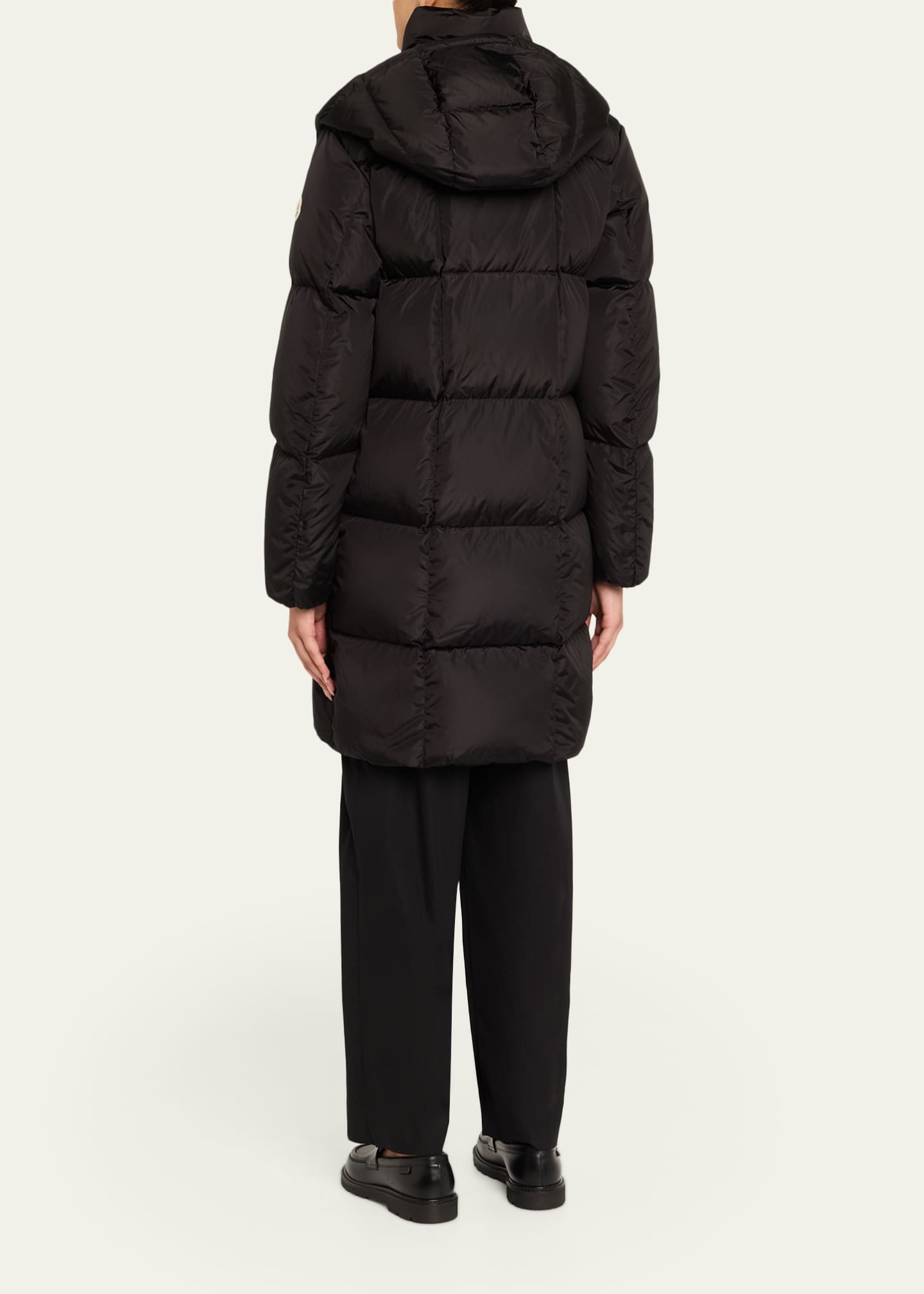 Litte Long Down Puffer Coat with Detachable Hood