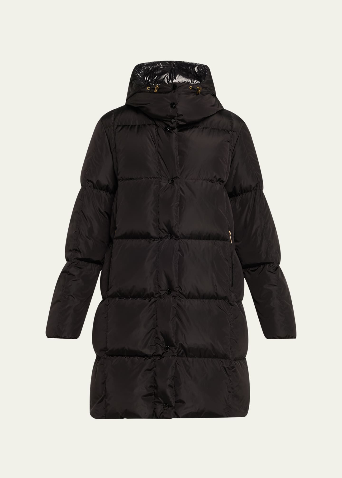 Moncler Litte Long Down Puffer Coat with Detachable Hood