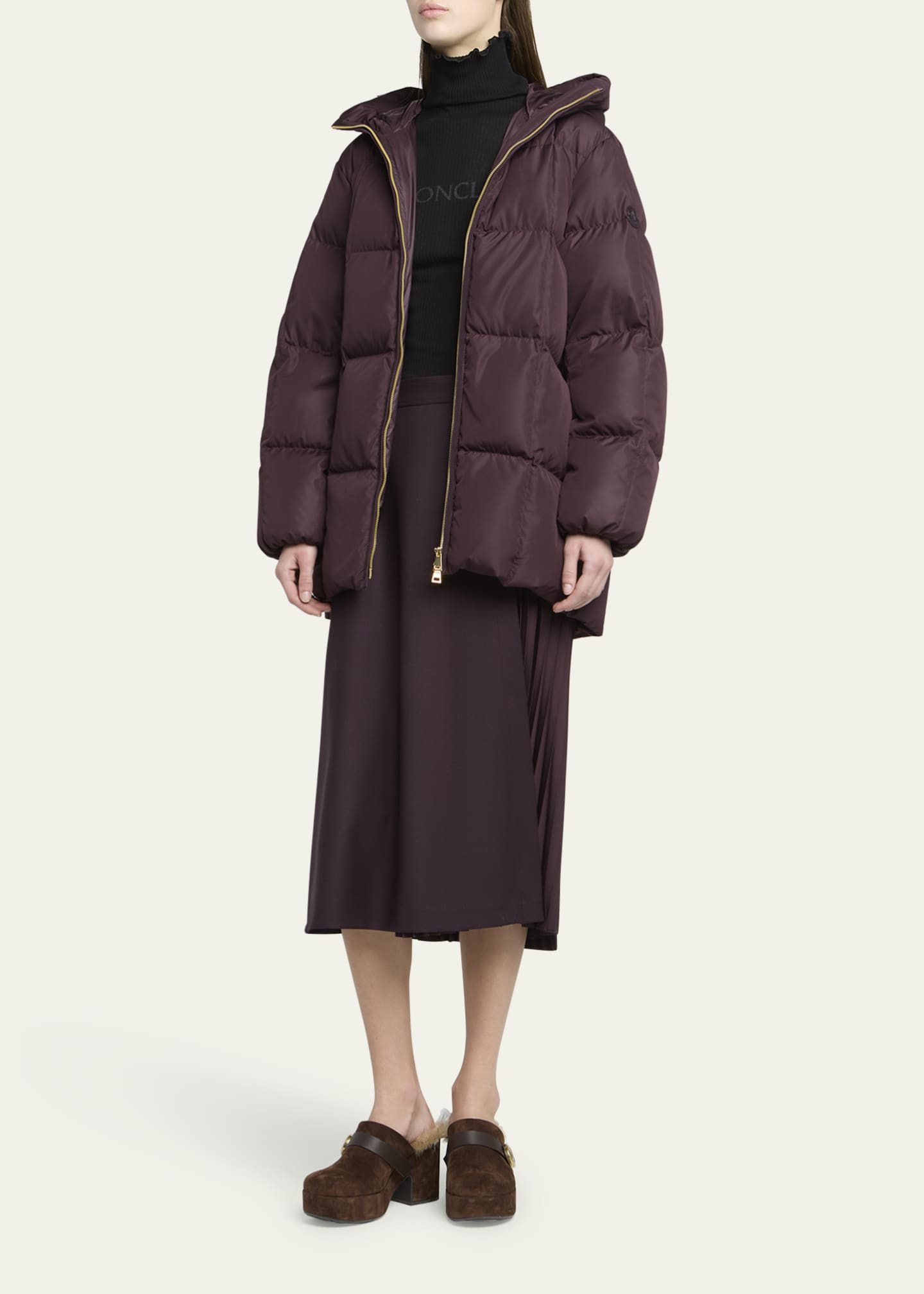 MONCLER ダークブラウン コットンモールスキンカバーオールテーラード Moncler Darbon Oversized Hooded Down Jacket - Bergdorf Goodman