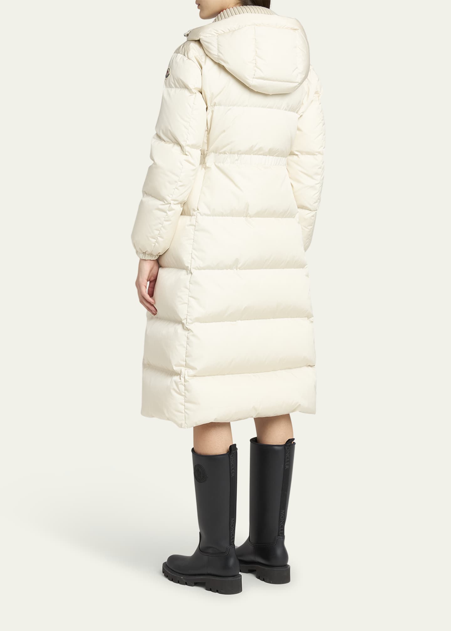 Chamer Long Hooded Down Coat with Detachable Dickey