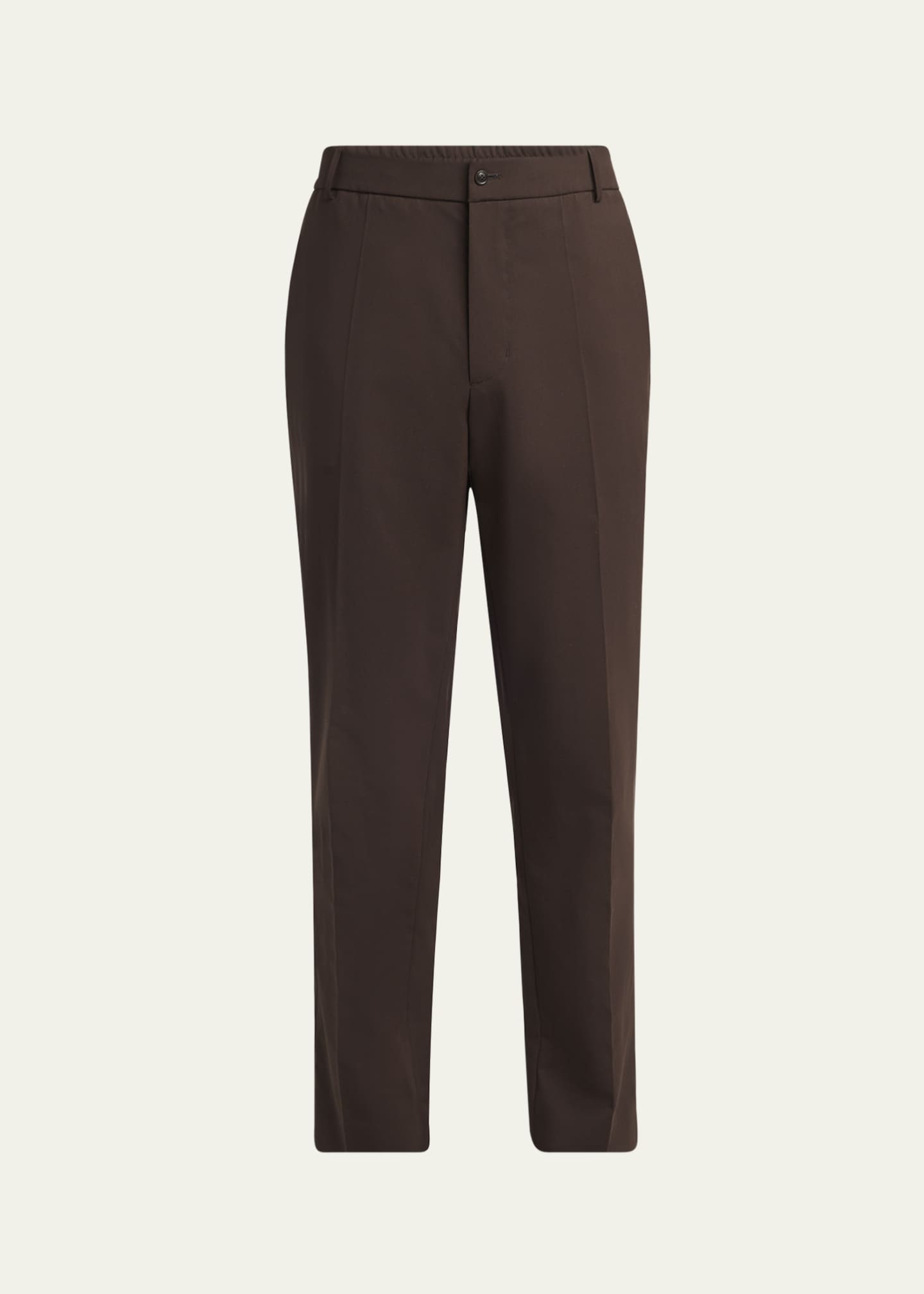 Moncler Men's Edit Dark Brown Wool Blend Trousers Image 1 of 5