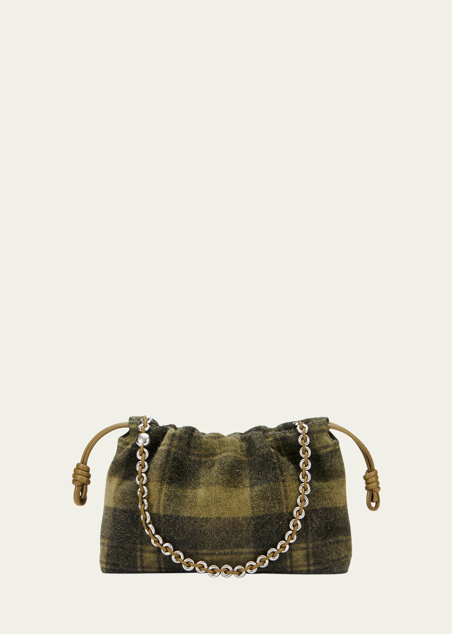 Loewe Flamenco Shoulder Bag in Plaid Calfskin Suede Image 1 of 3