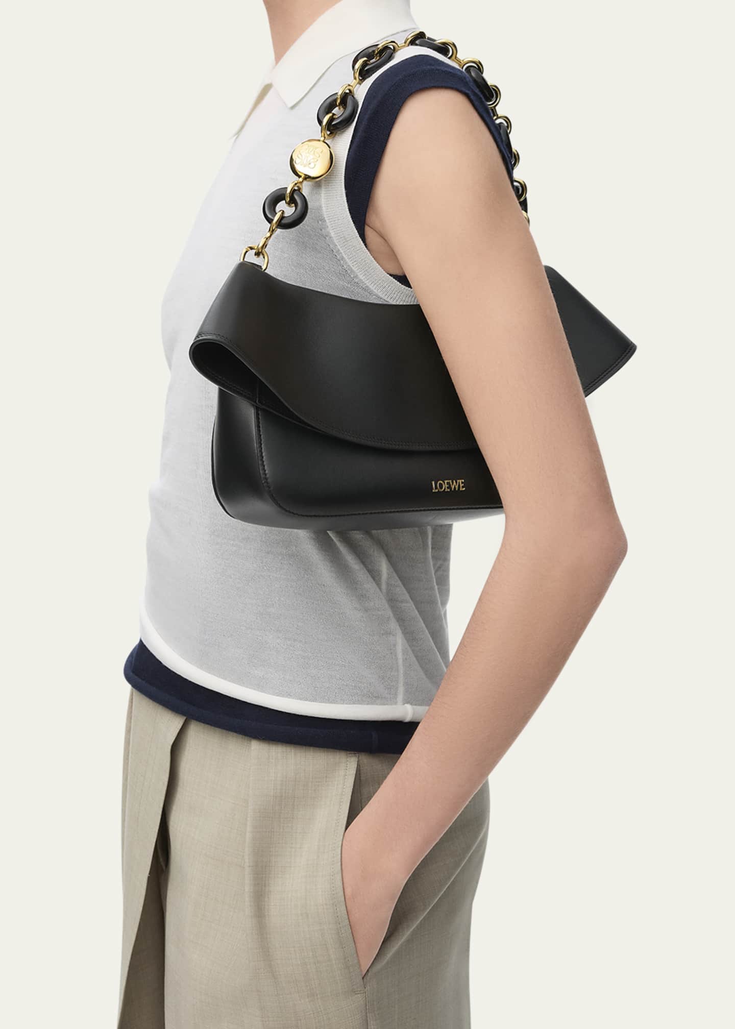 Ola Medium Shoulder Bag in Calfskin Leather