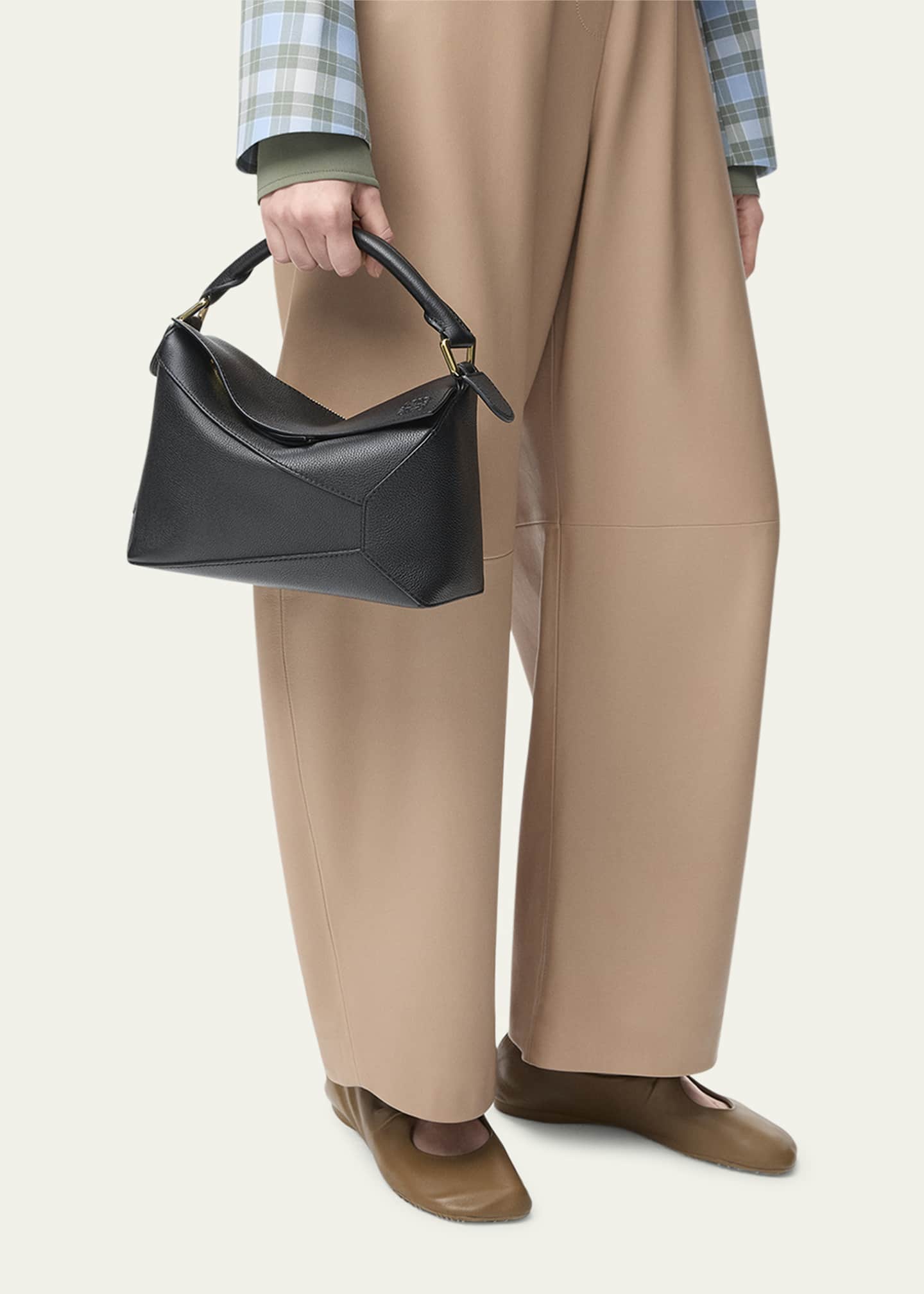 Loewe Puzzle Edge Small Top-Handle Bag in Grain Leather - Bergdorf