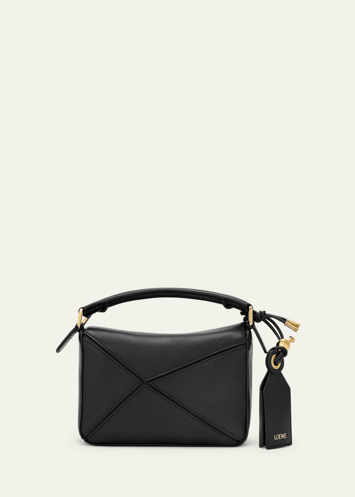 LOEWE（ロエベ）ラナウール地ノースリーブ/M/ブラック Loewe Puzzle Mini Top-Handle Bag in Nappa Leather - Bergdorf Goodman