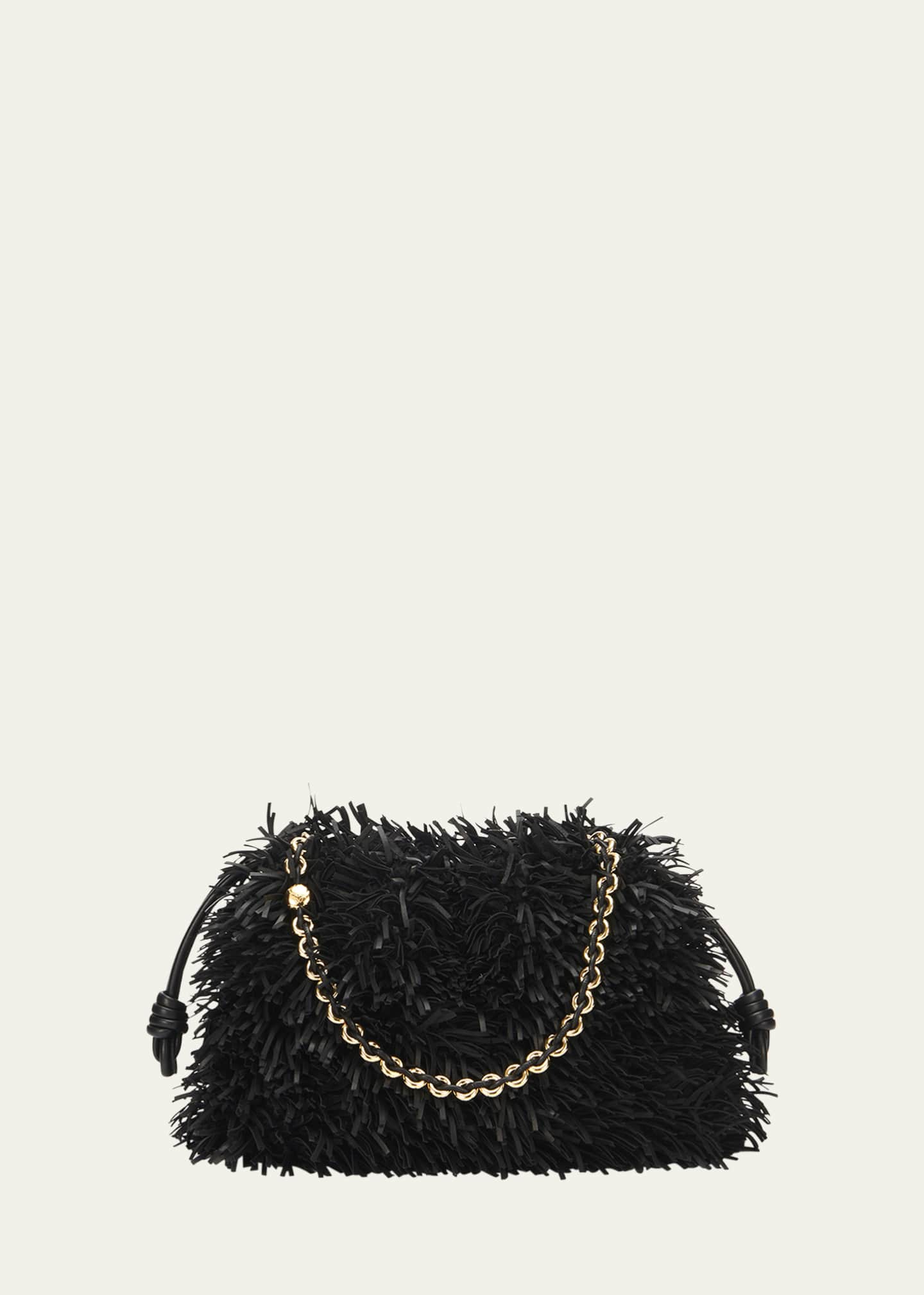 Loewe Flamenco Medium Clutch Bag in Fringed Leather Image 1 of 3