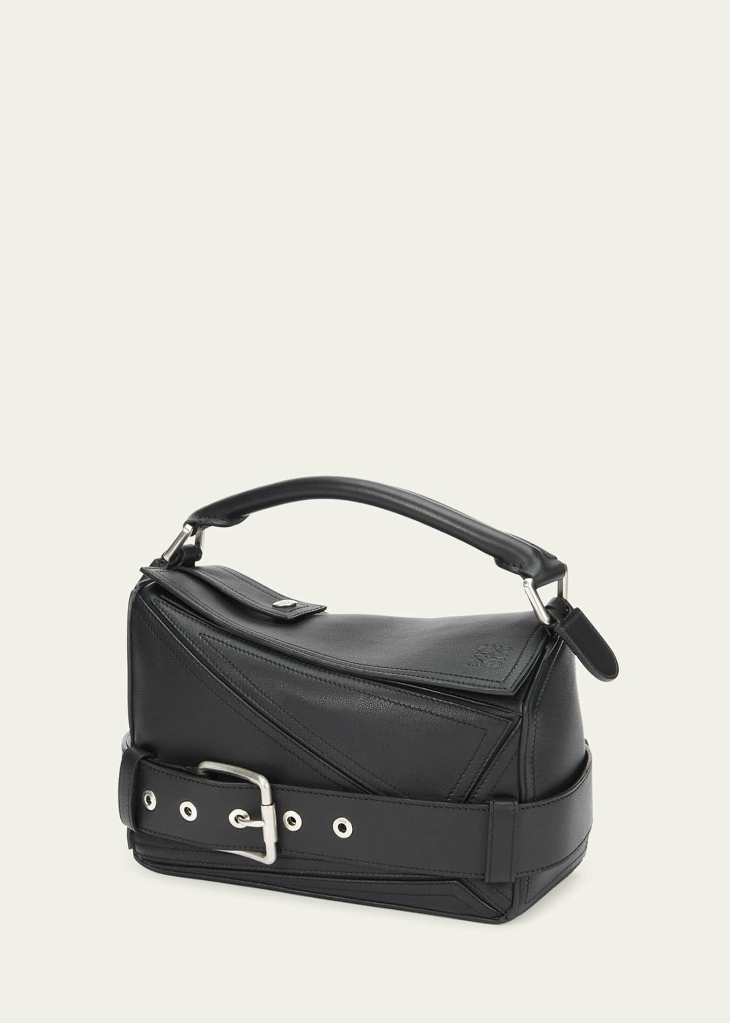 Loewe Puzzle Biker Top-Handle Bag in Shiny Leather Image 3 of 6