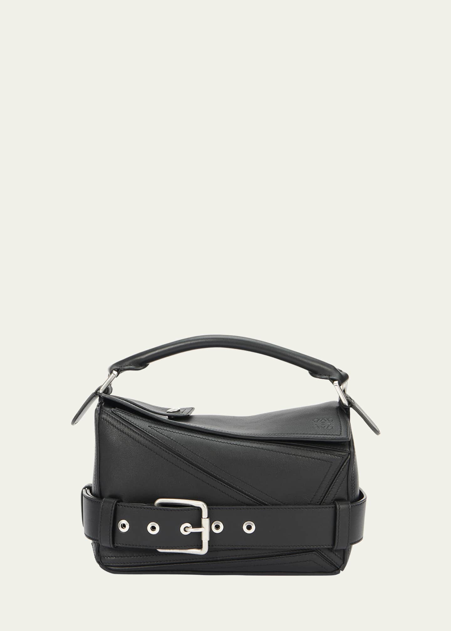 Loewe Puzzle Biker Top-Handle Bag in Shiny Leather Image 1 of 6