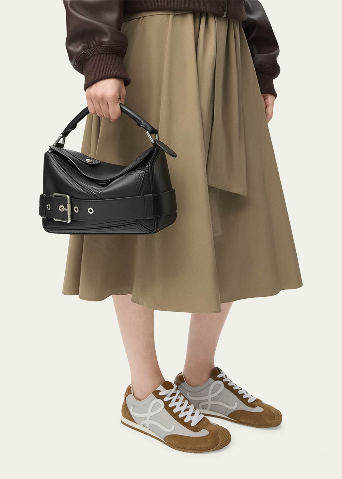 Loewe Puzzle Biker Top-Handle Bag in Shiny Leather Image 5 of 6