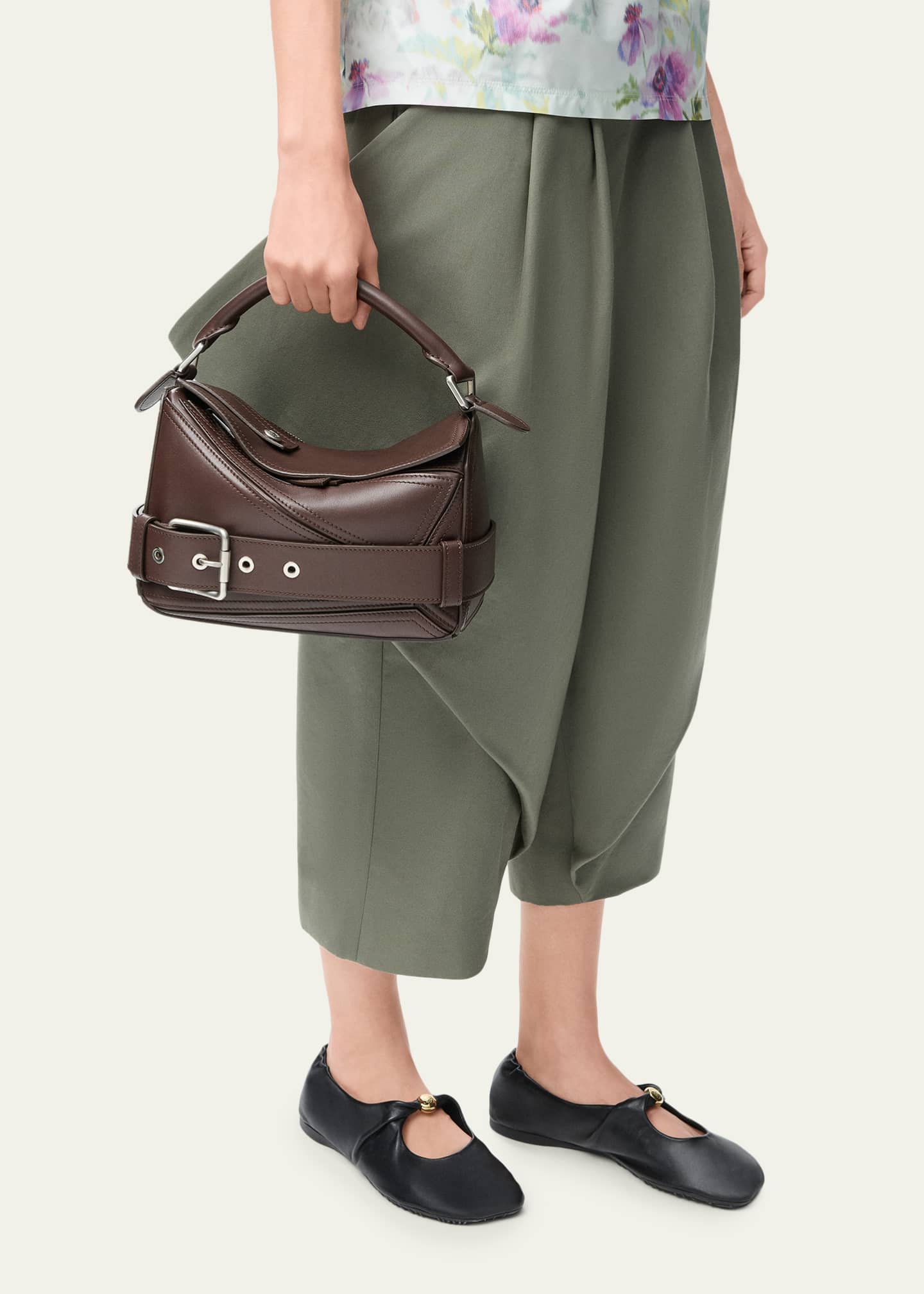 Loewe Puzzle Biker Top-Handle Bag in Shiny Leather - Bergdorf Goodman