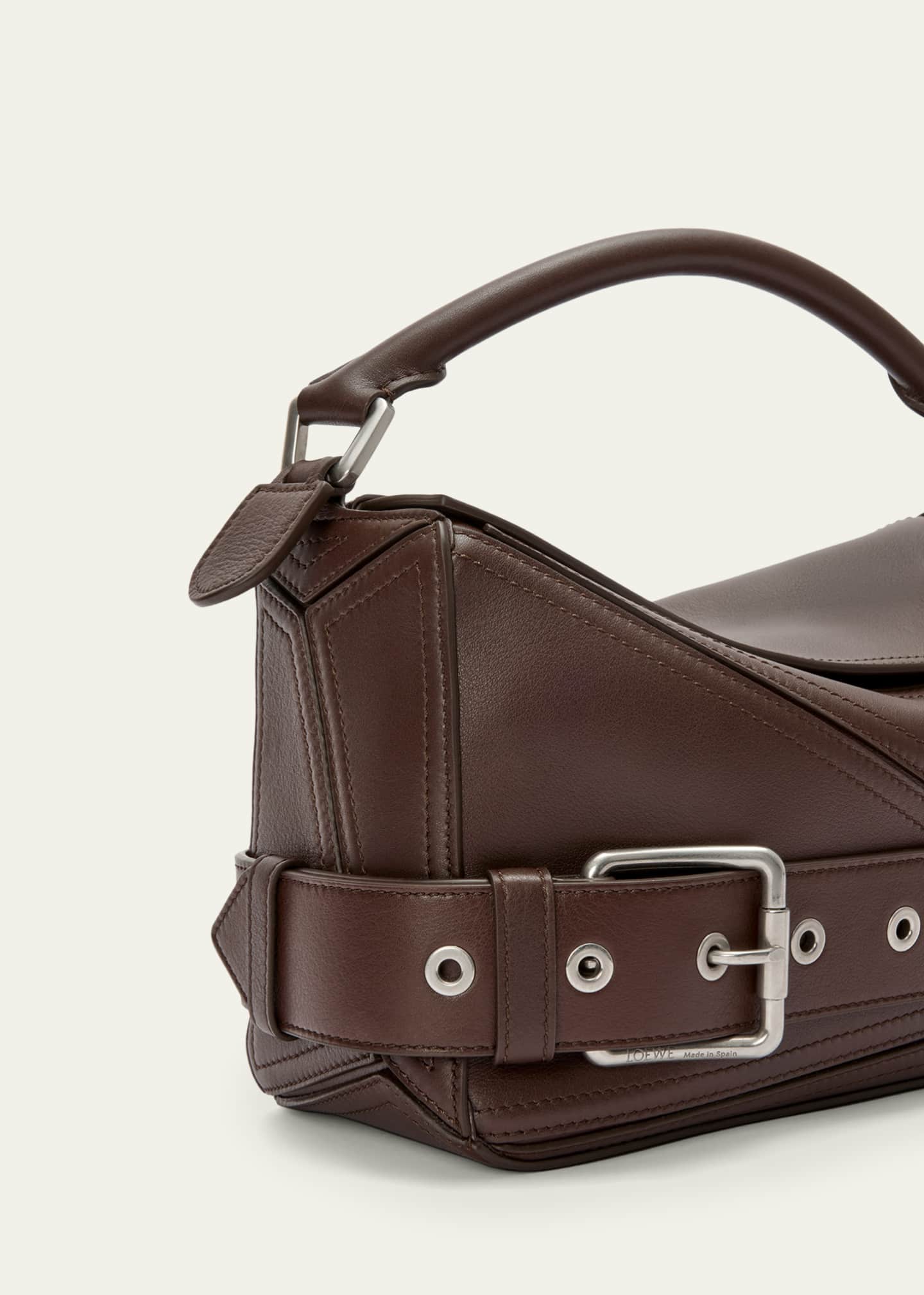 Loewe Puzzle Biker Top-Handle Bag in Shiny Leather - Bergdorf Goodman