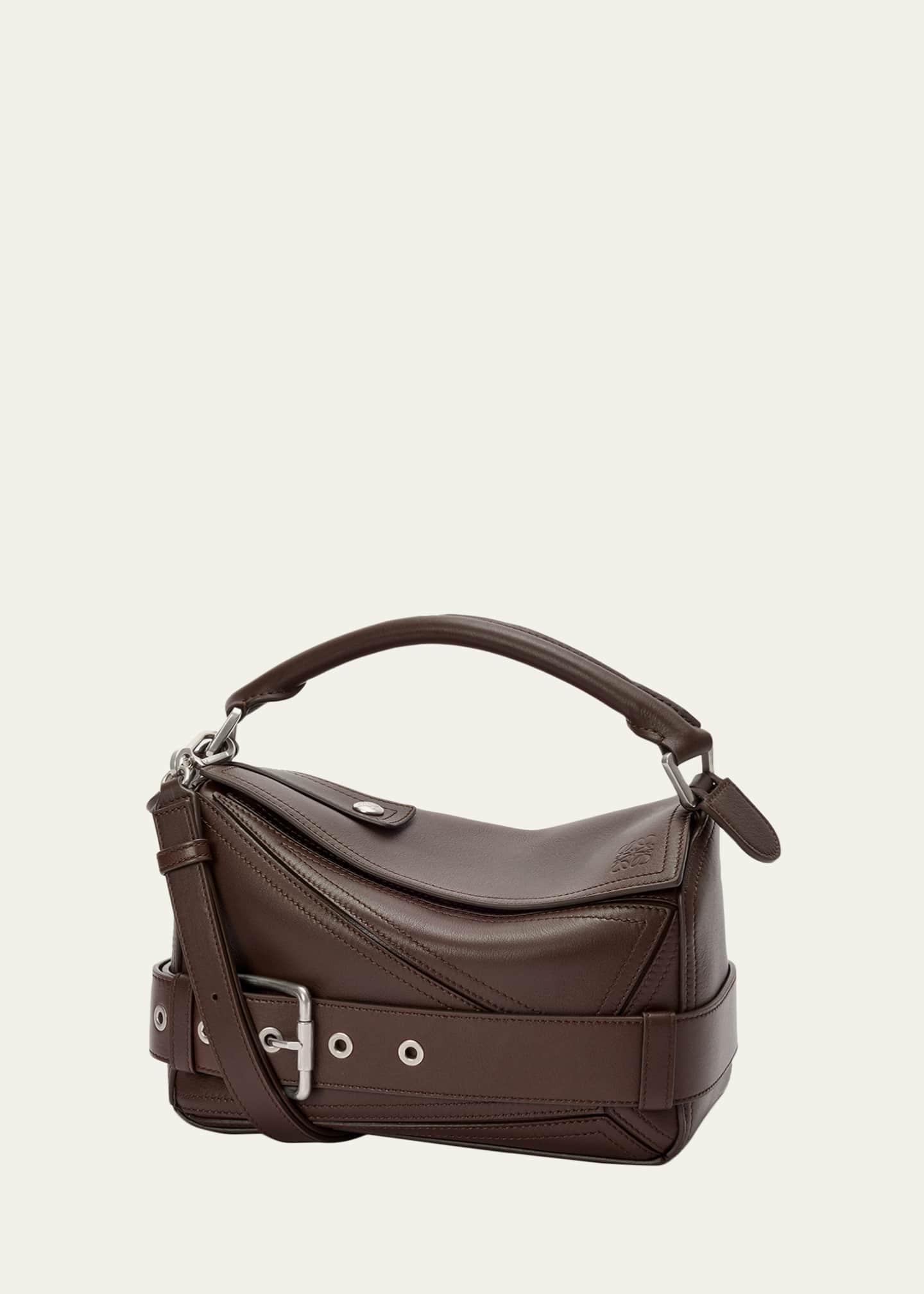 Loewe Puzzle Biker Top-Handle Bag in Shiny Leather - Bergdorf Goodman