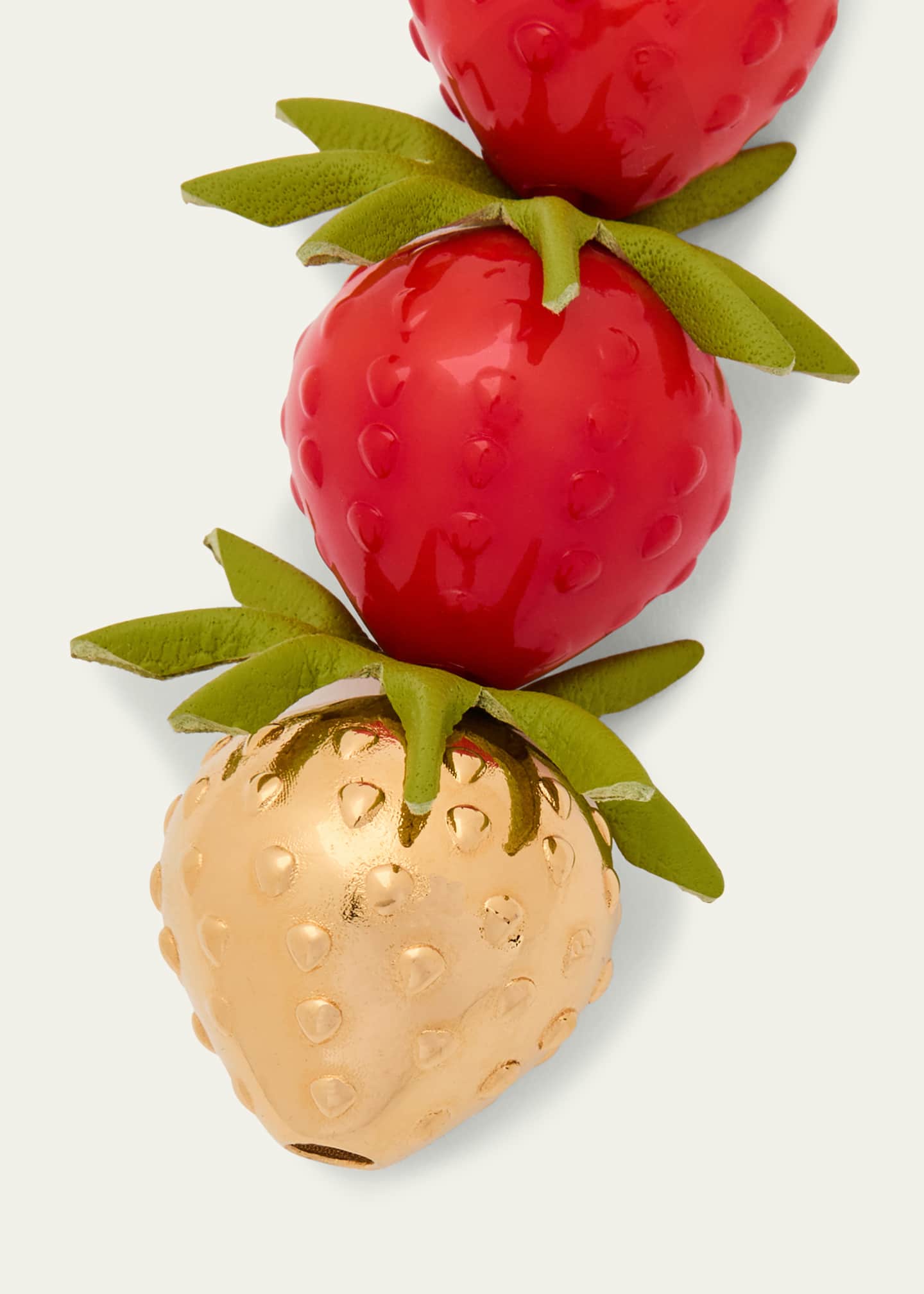 Loewe Strawberry Bag Charm in Acetate and Brass Image 2 of 2