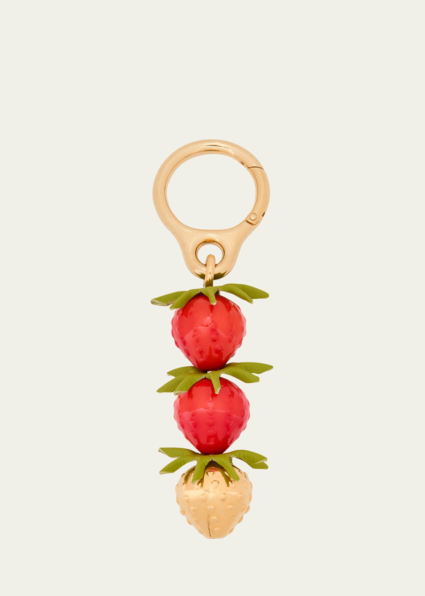 Loewe Strawberry Bag Charm in Acetate and Brass Image 1 of 2