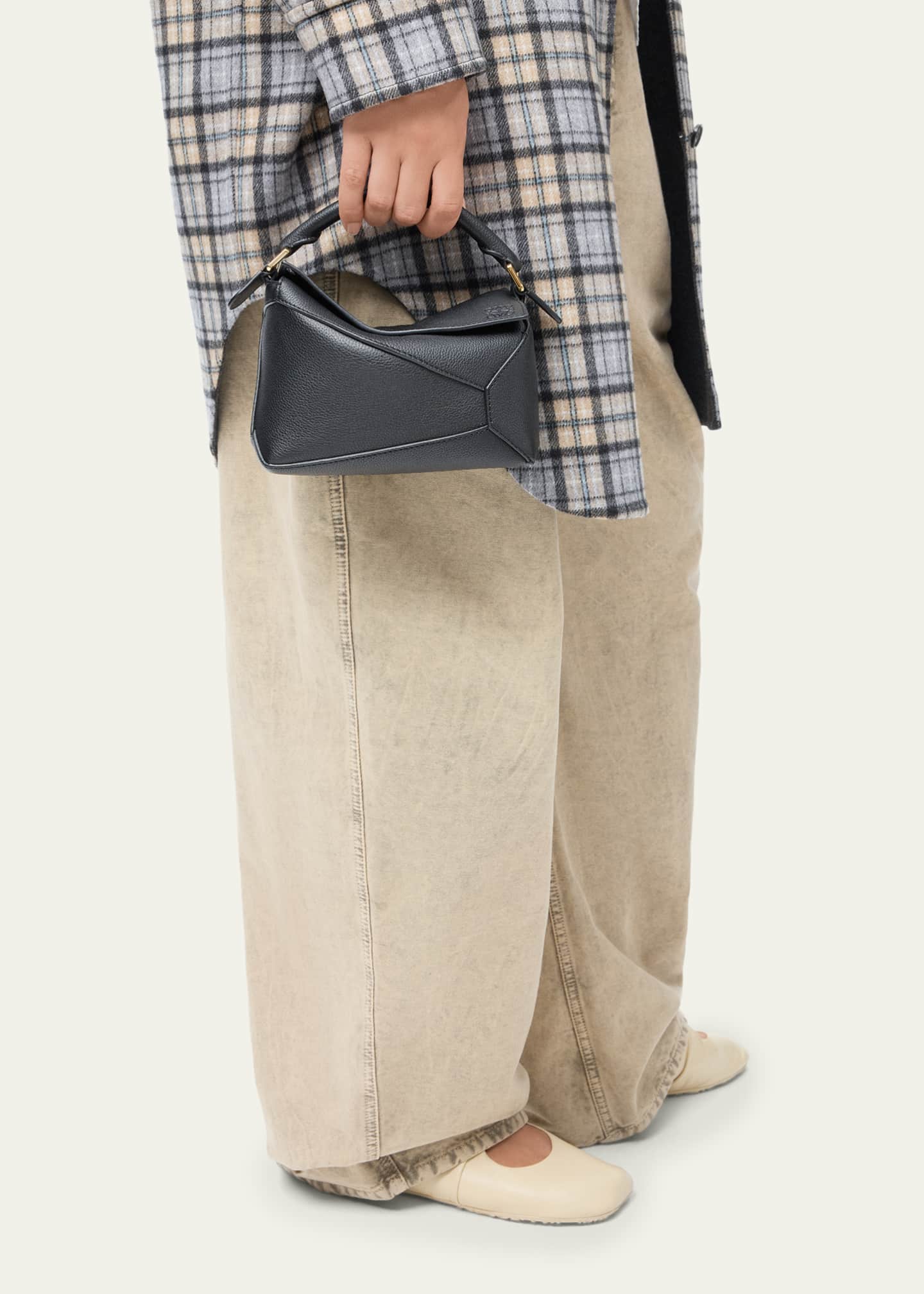 Loewe Puzzle Edge Mini Top-Handle Bag in Grain Leather - Bergdorf