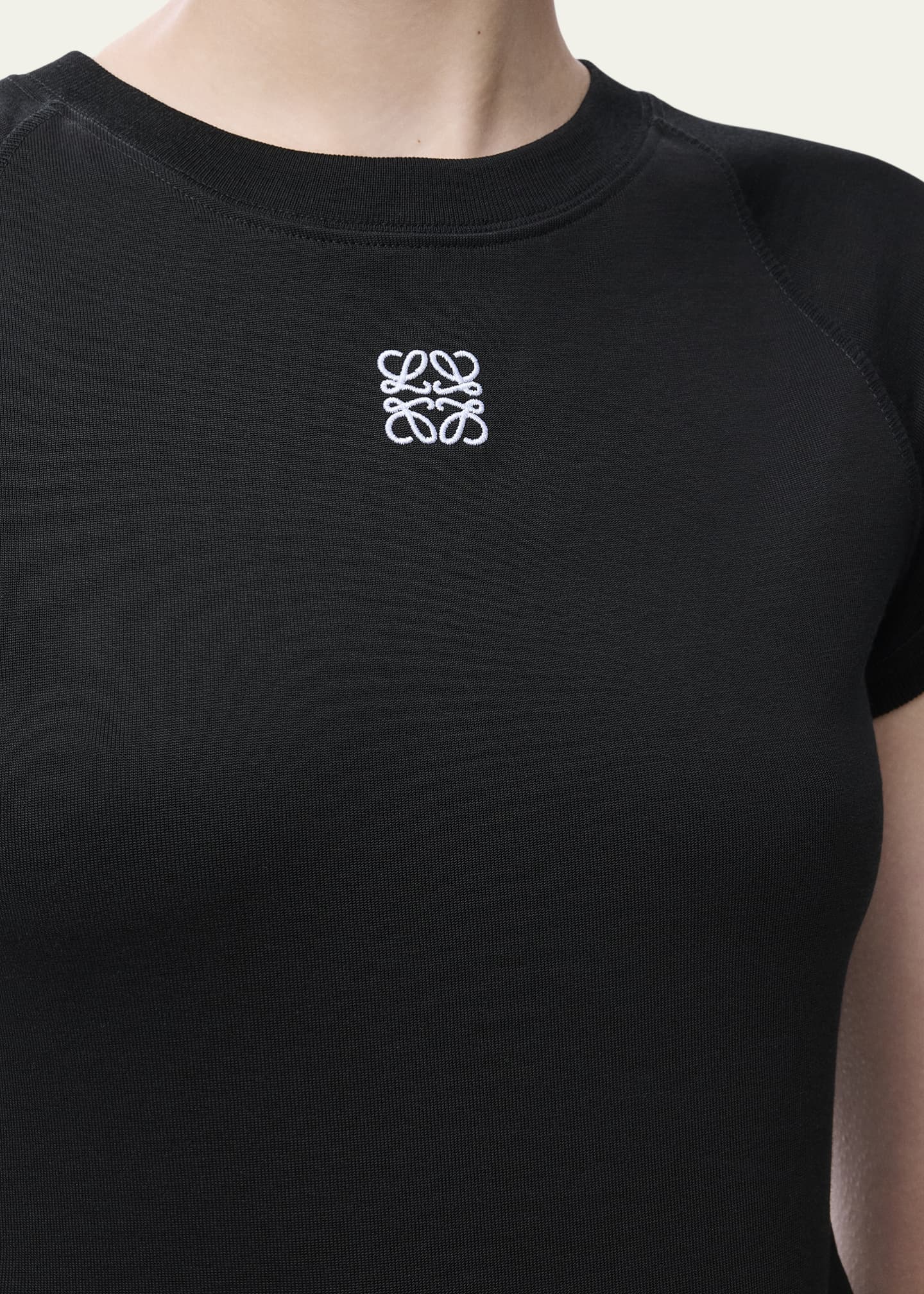 Loewe Ribbed Anagram Short-Sleeve Tee Image 3 of 3