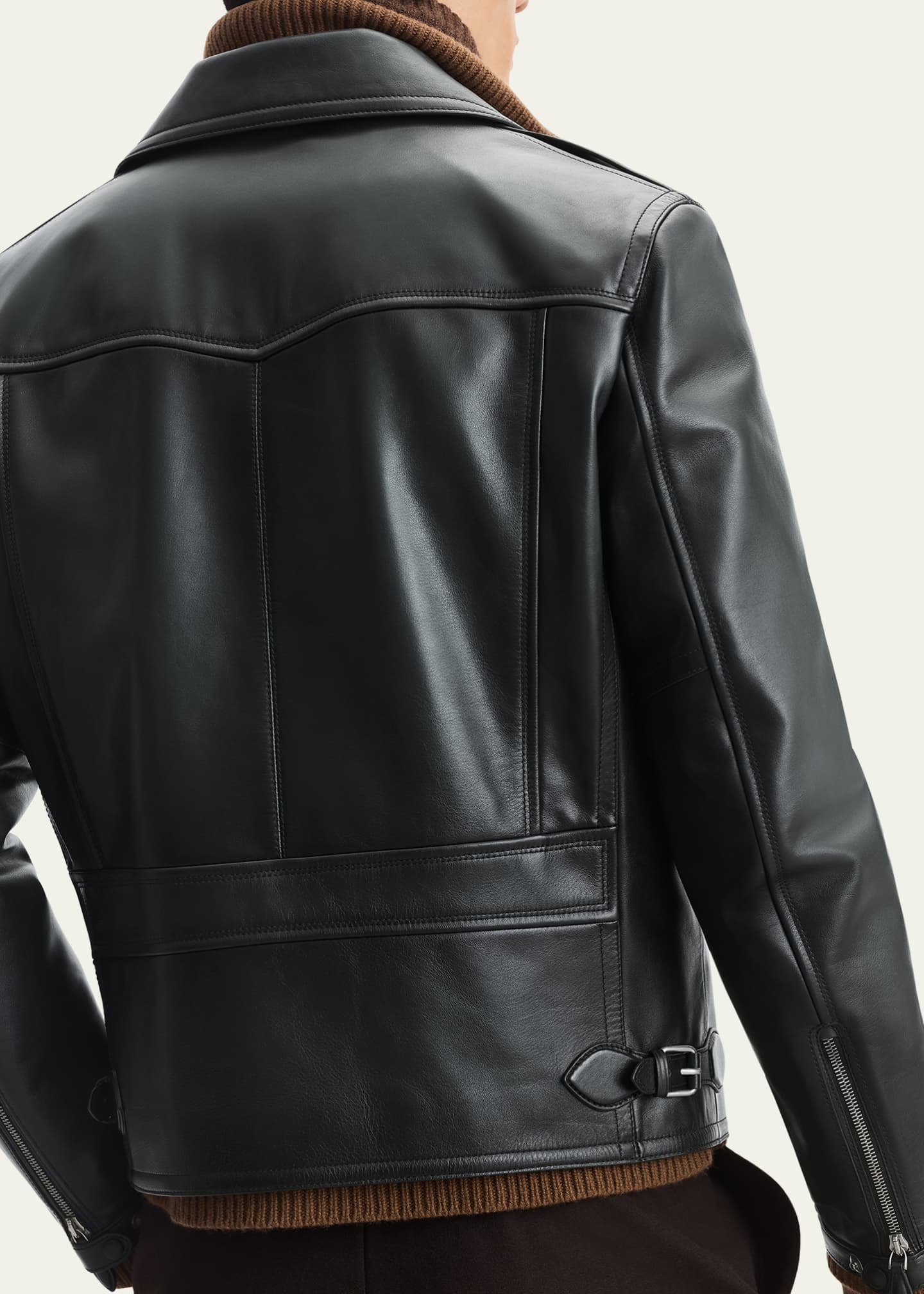 Berluti Men's Un Jour Patina Leather Moto Jacket - Bergdorf Goodman