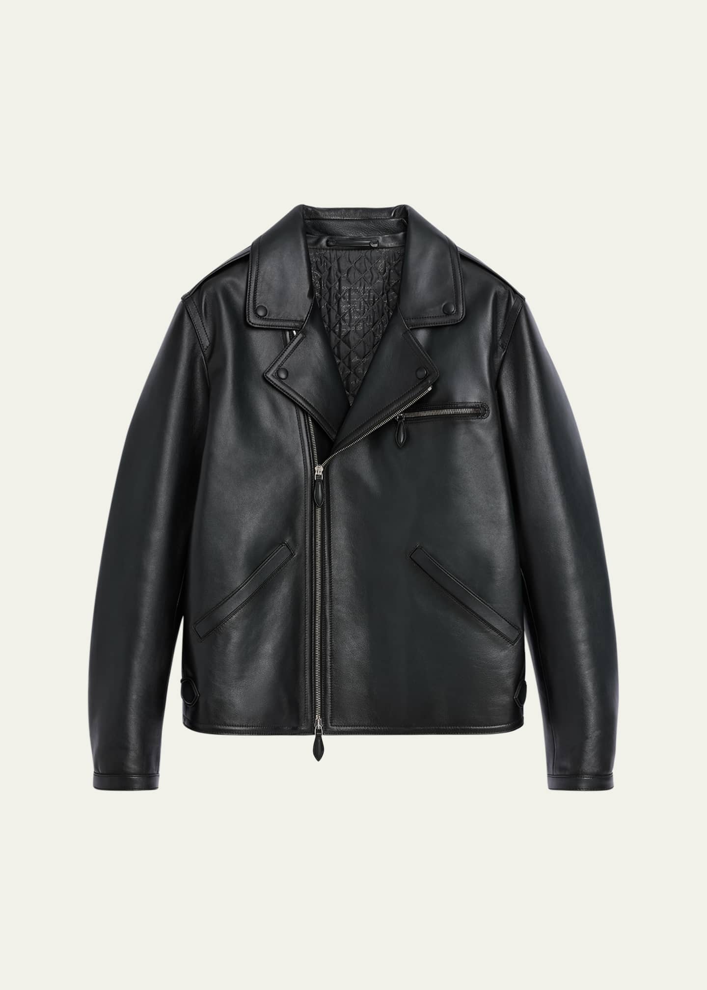 Berluti Men's Un Jour Patina Leather Moto Jacket - Bergdorf Goodman