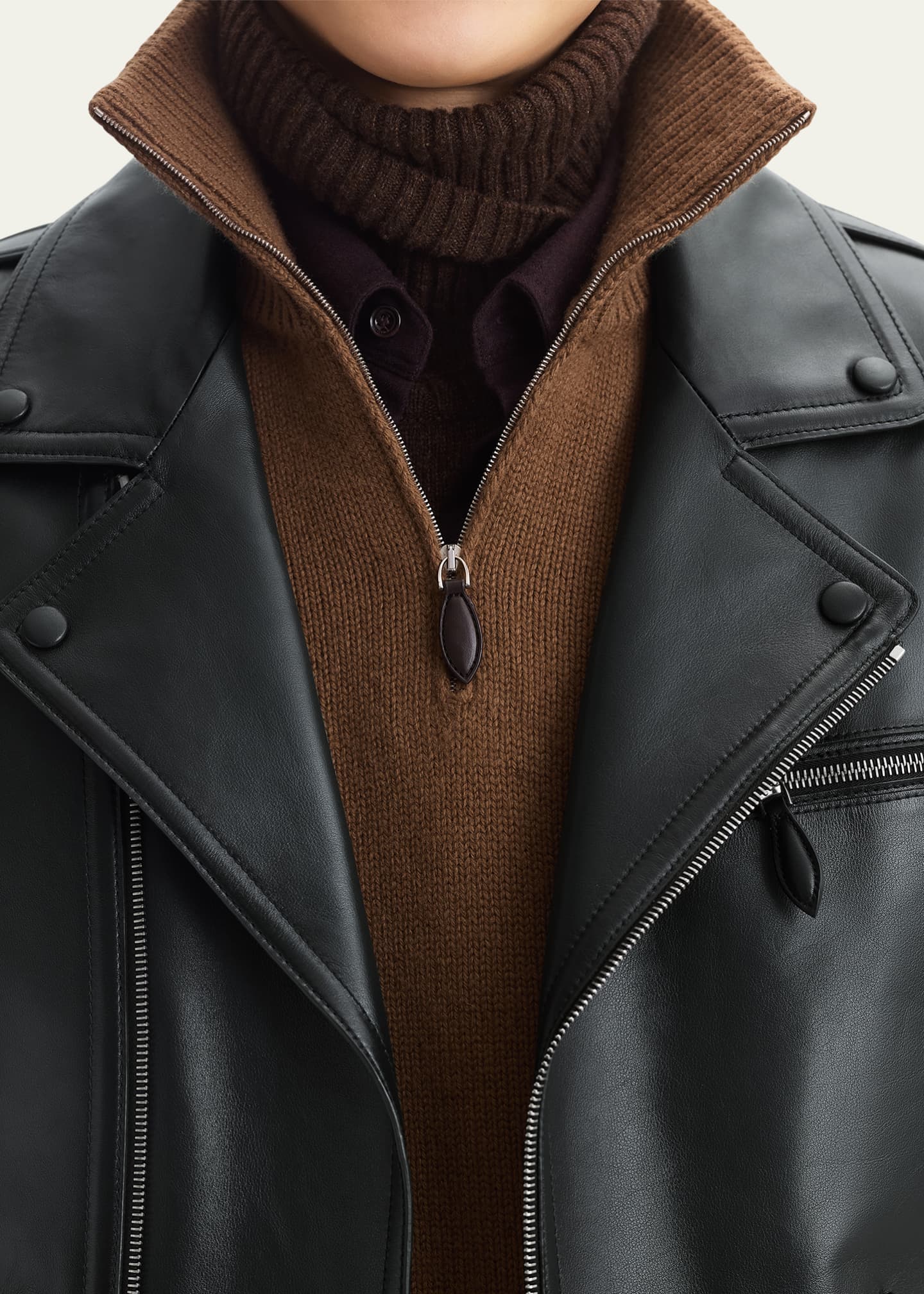 Berluti Men's Un Jour Patina Leather Moto Jacket - Bergdorf Goodman