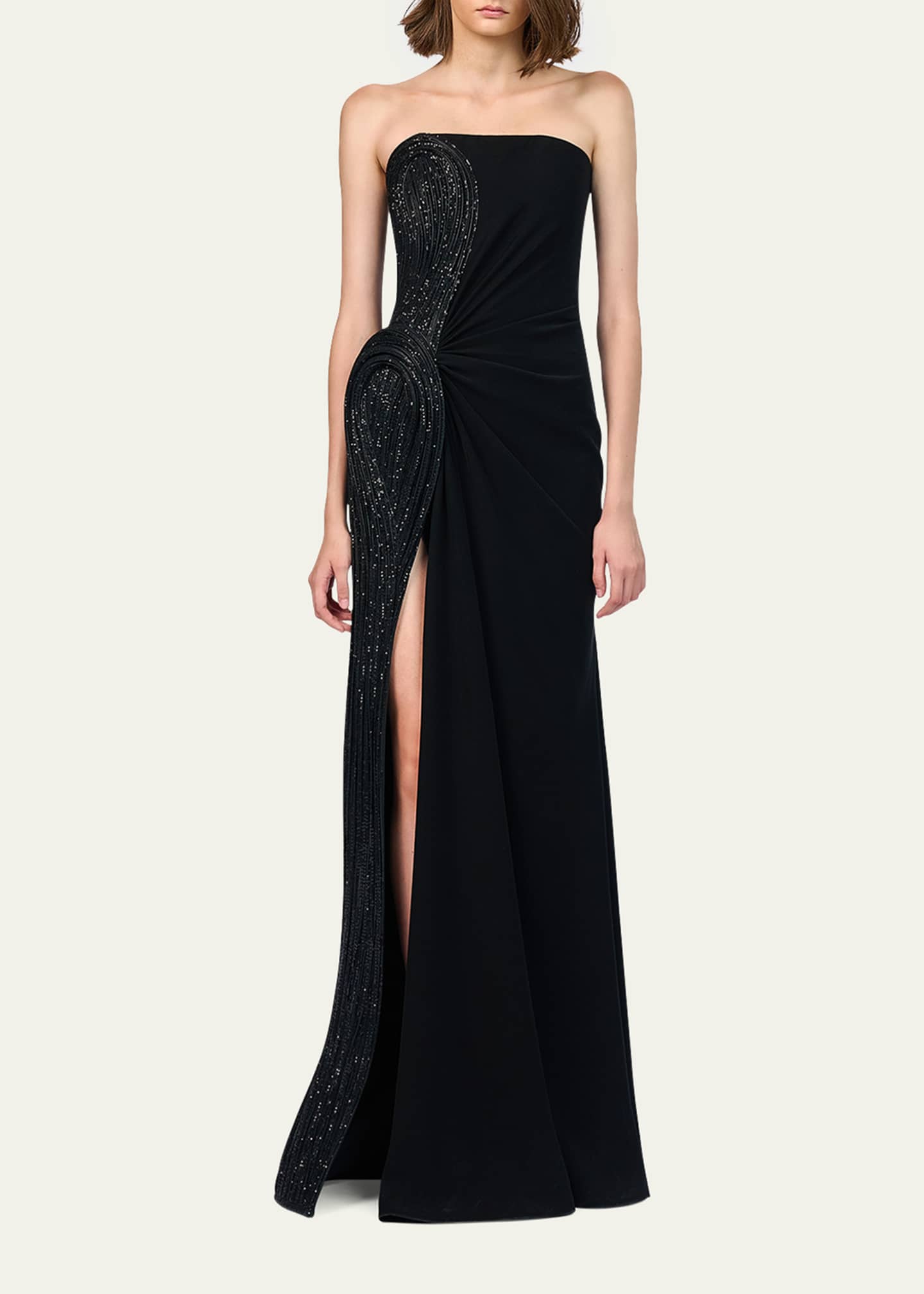 Gaurav Gupta Sequin Sculpted Strapless Slit Gown Image 2 of 5