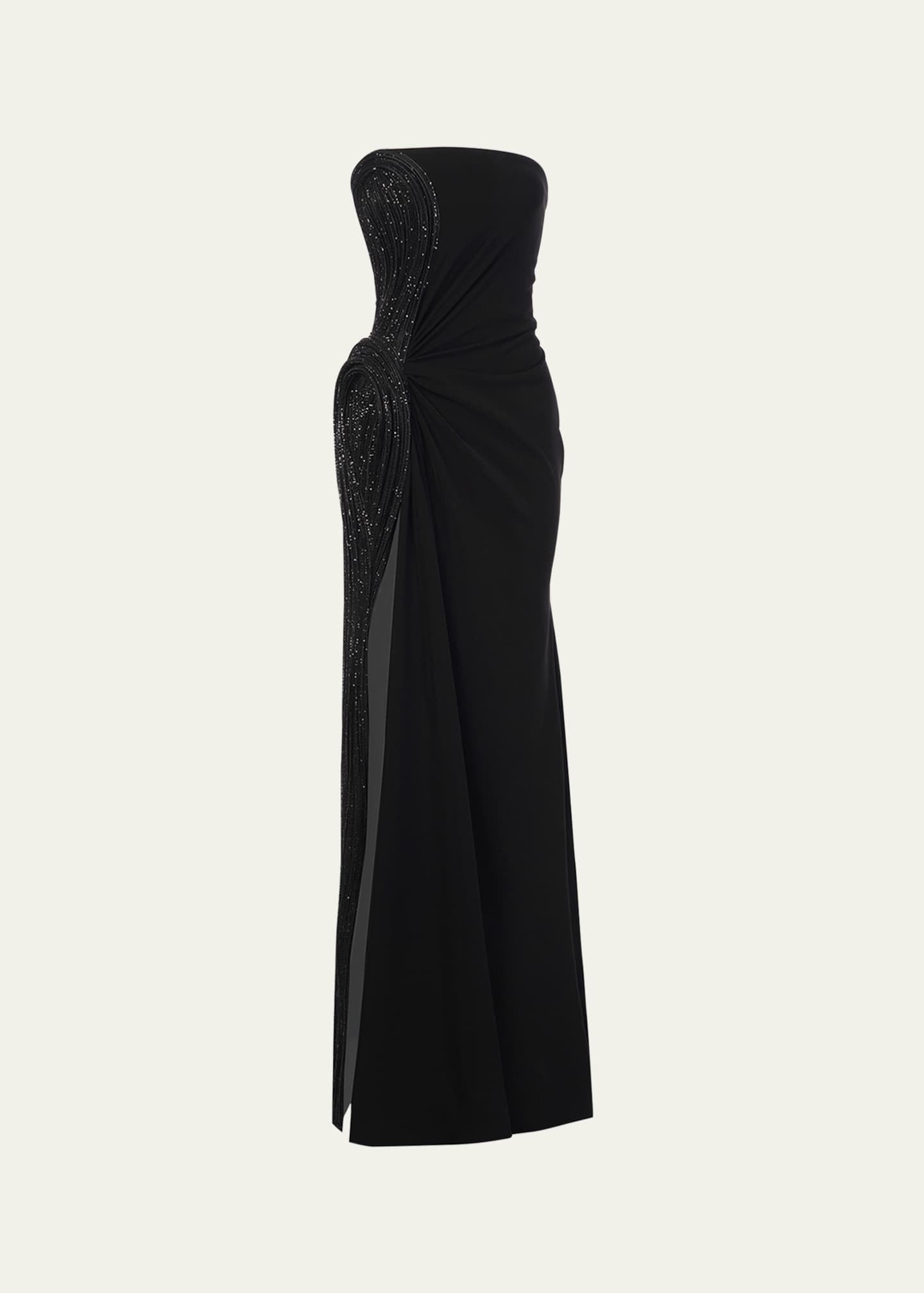 Gaurav Gupta Sequin Sculpted Strapless Slit Gown Image 1 of 5