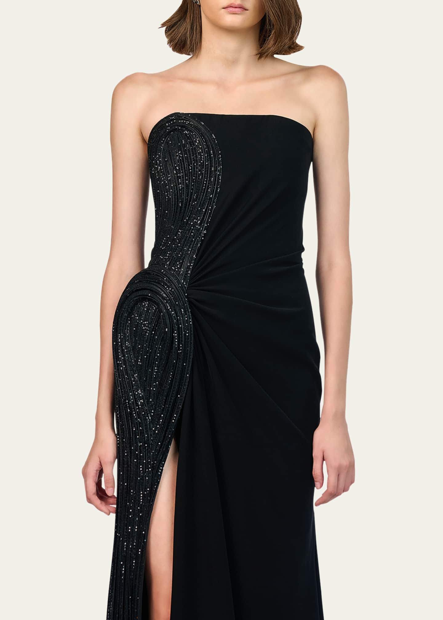 Gaurav Gupta Sequin Sculpted Strapless Slit Gown Image 5 of 5