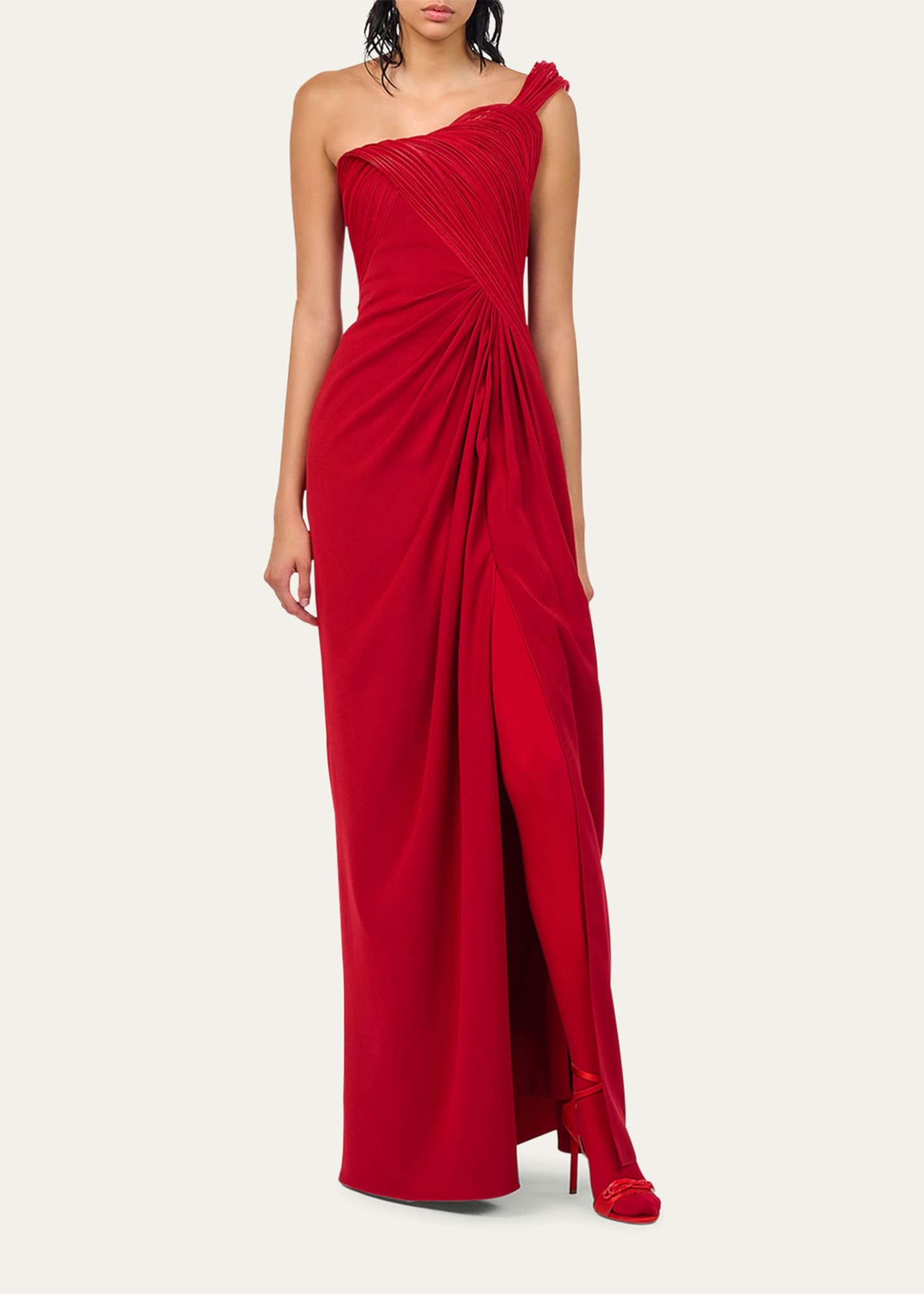 Gaurav Gupta Erytheia Sculpted One-Shoulder Column Gown Image 2 of 5