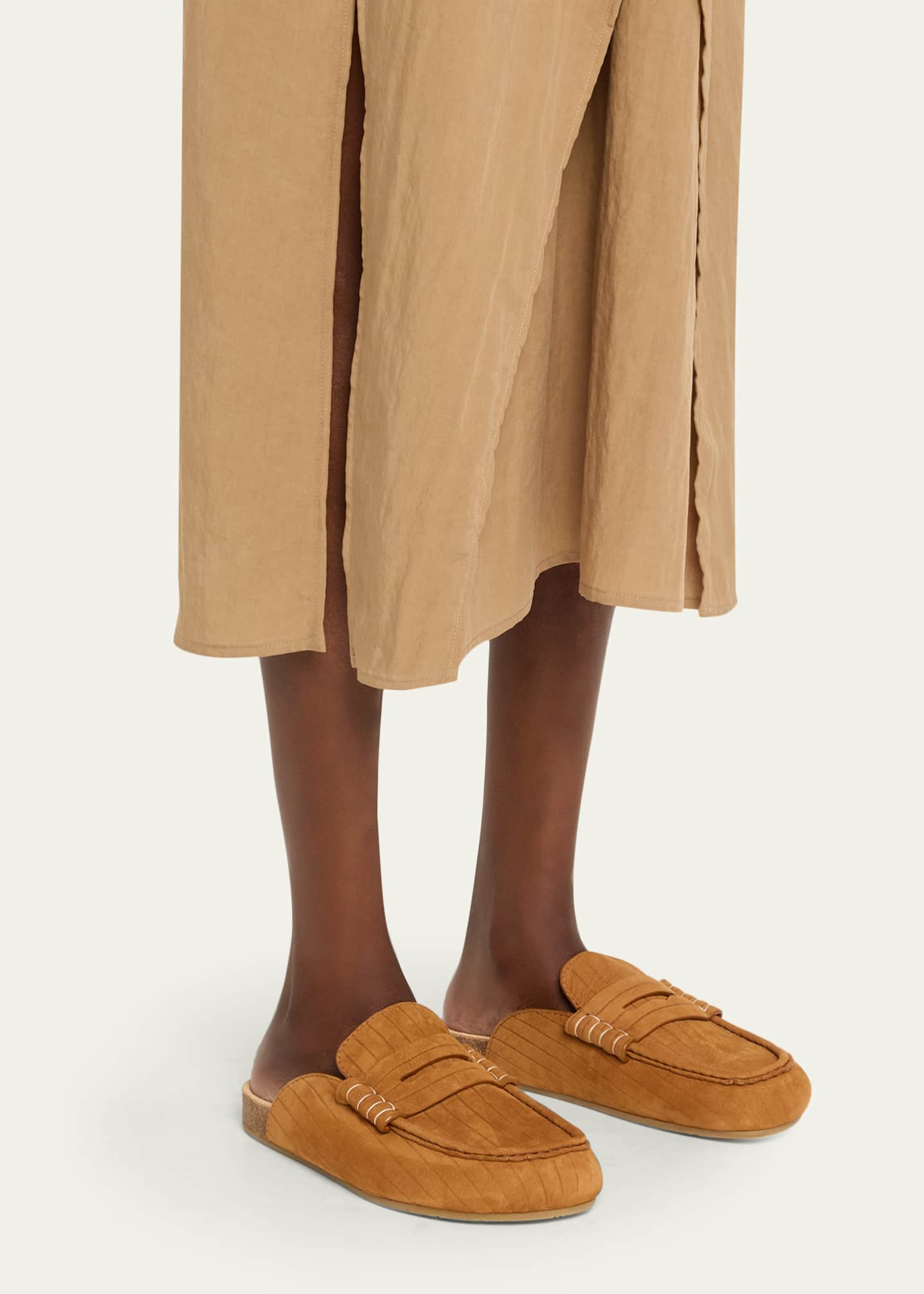 JW Anderson Suede Stitch Loafer Mules Image 2 of 6