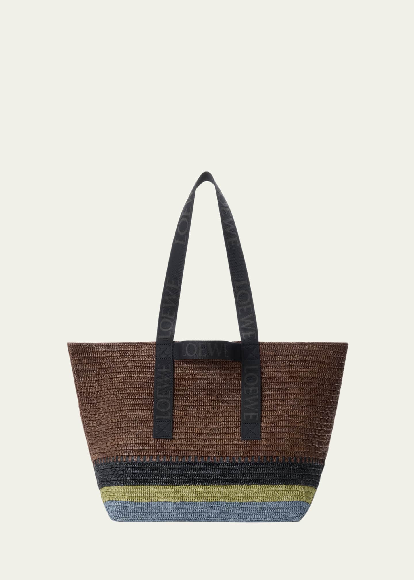 Loewe Men's Fold Raffia Shopper Tote Bag Image 1 of 4
