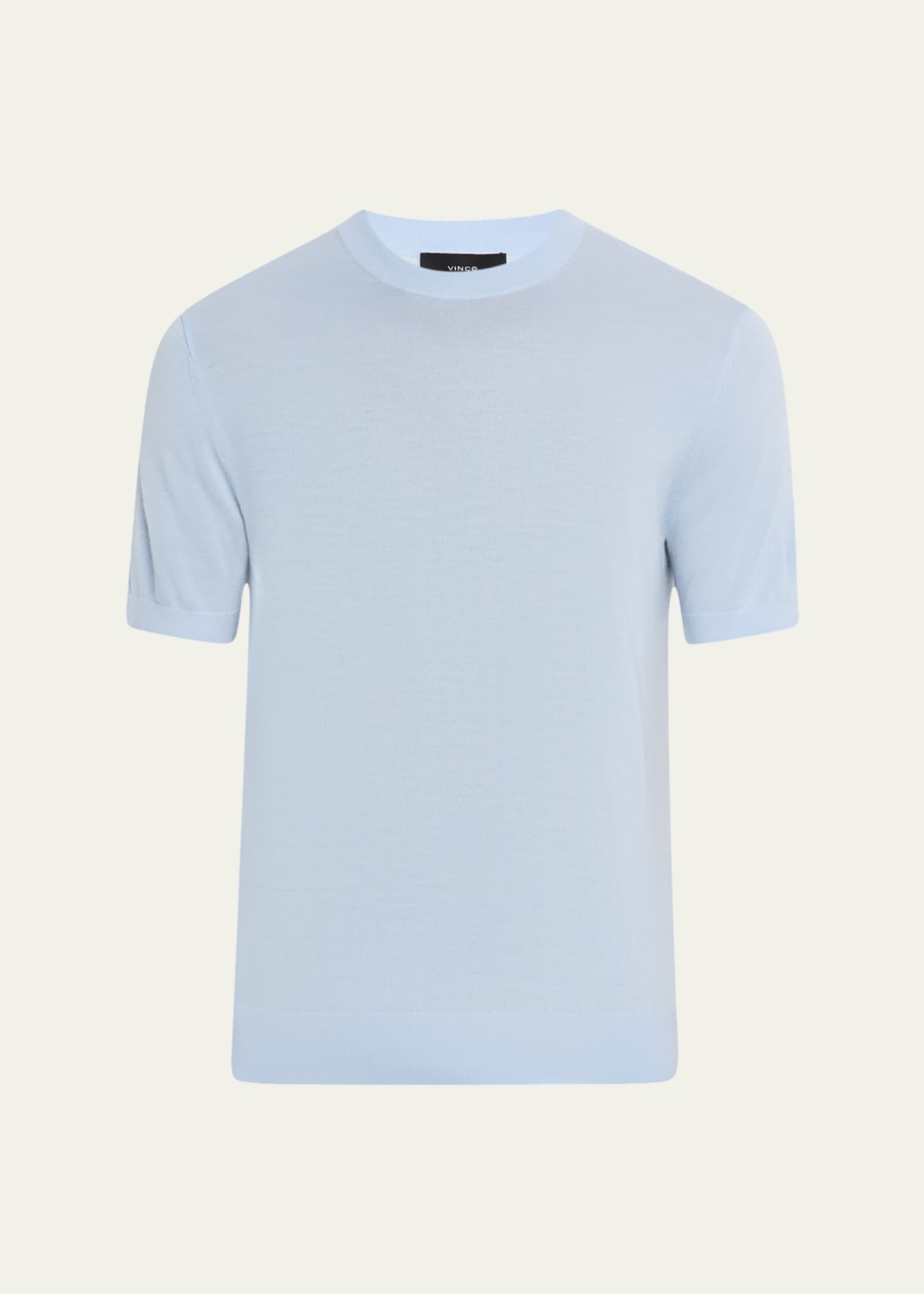 Vince Men's Featherweight Wool-Cashmere Short-Sleeve Crewneck Sweater Image 1 of 4
