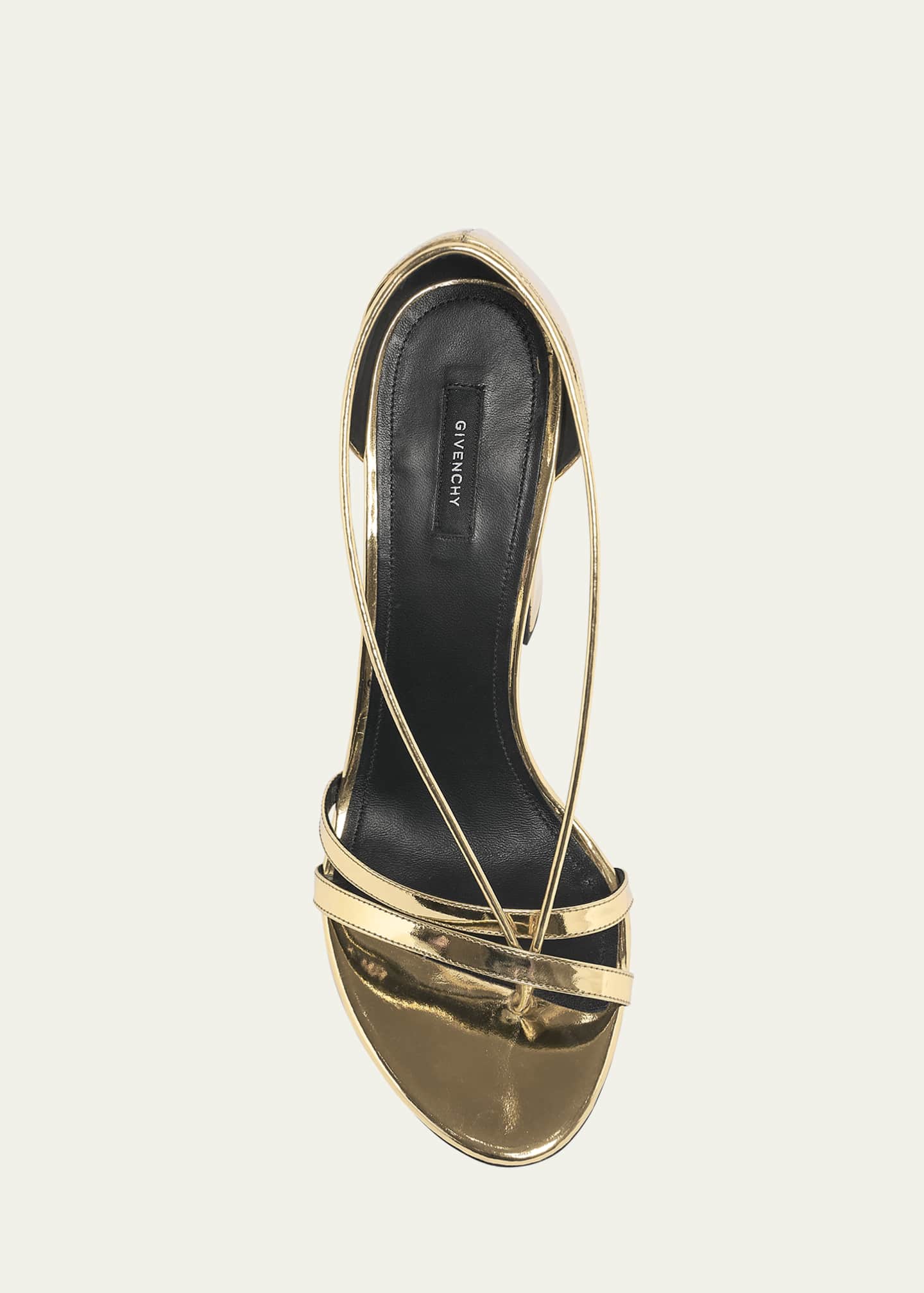 Givenchy Metallic Leather Dual-Strap Block-Heel Sandals