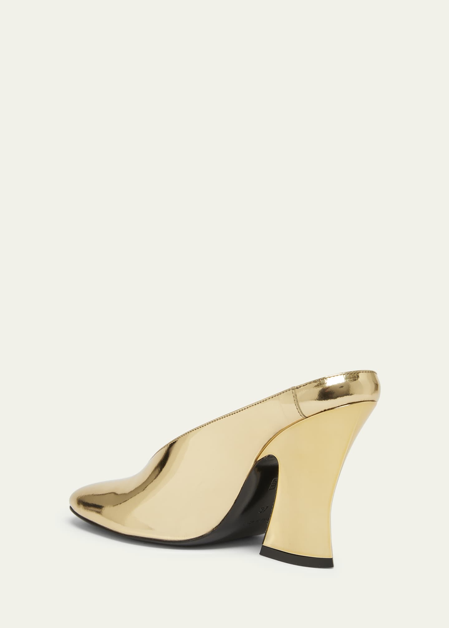 Givenchy Metallic Leather Sculpted Block-Heel Mules Image 2 of 4